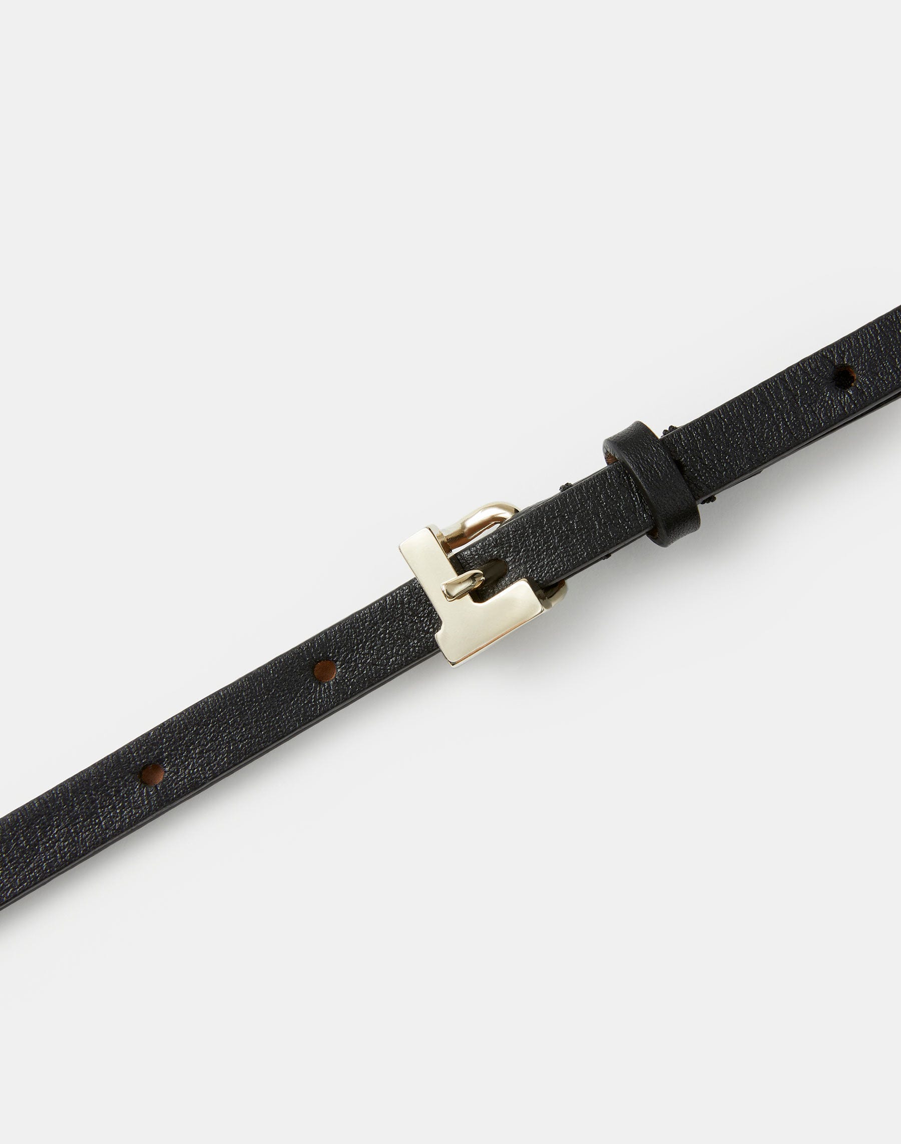 Nappa Leather L Beam Skinny Belt