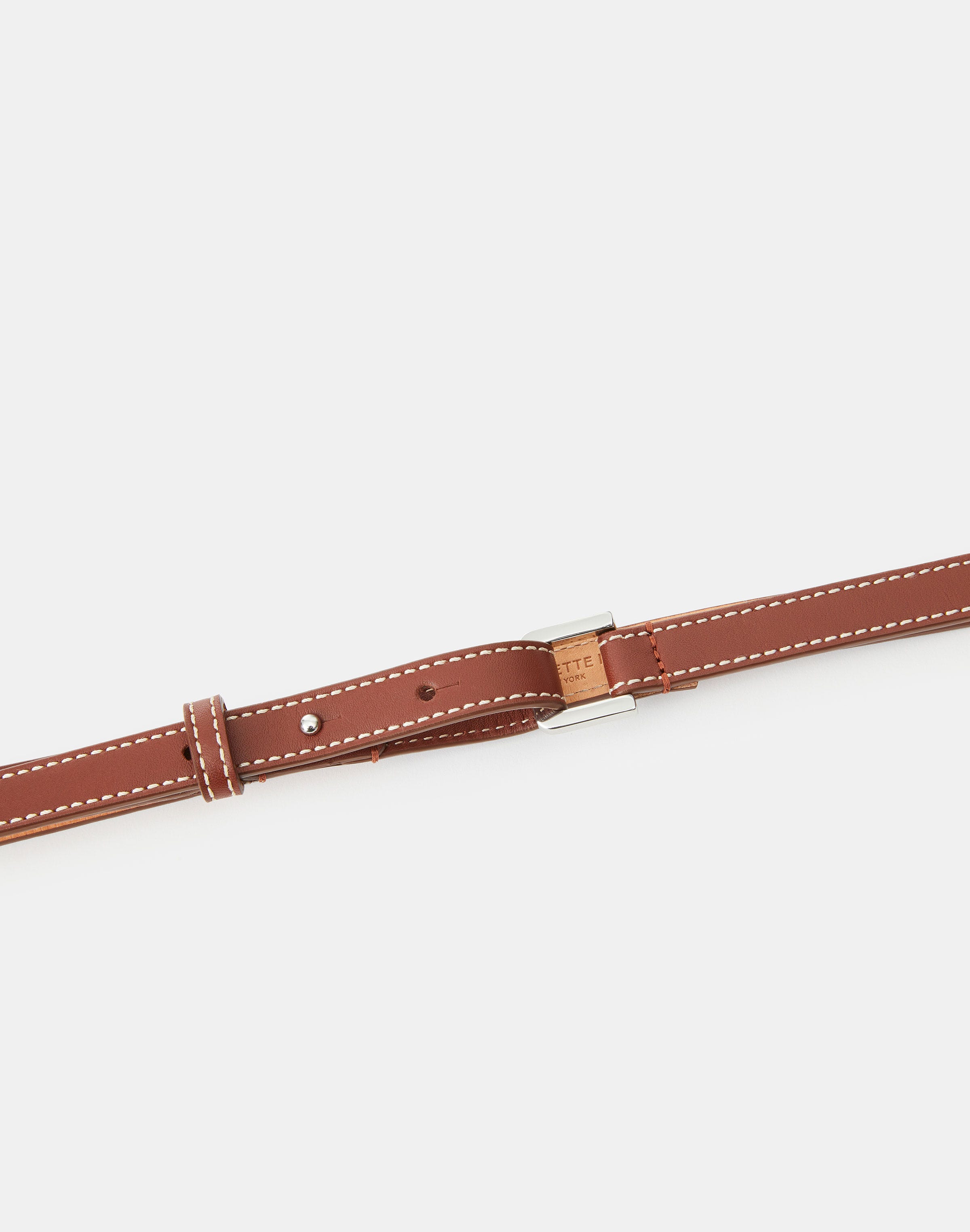 Soft Calfskin Leather Skinny Belt