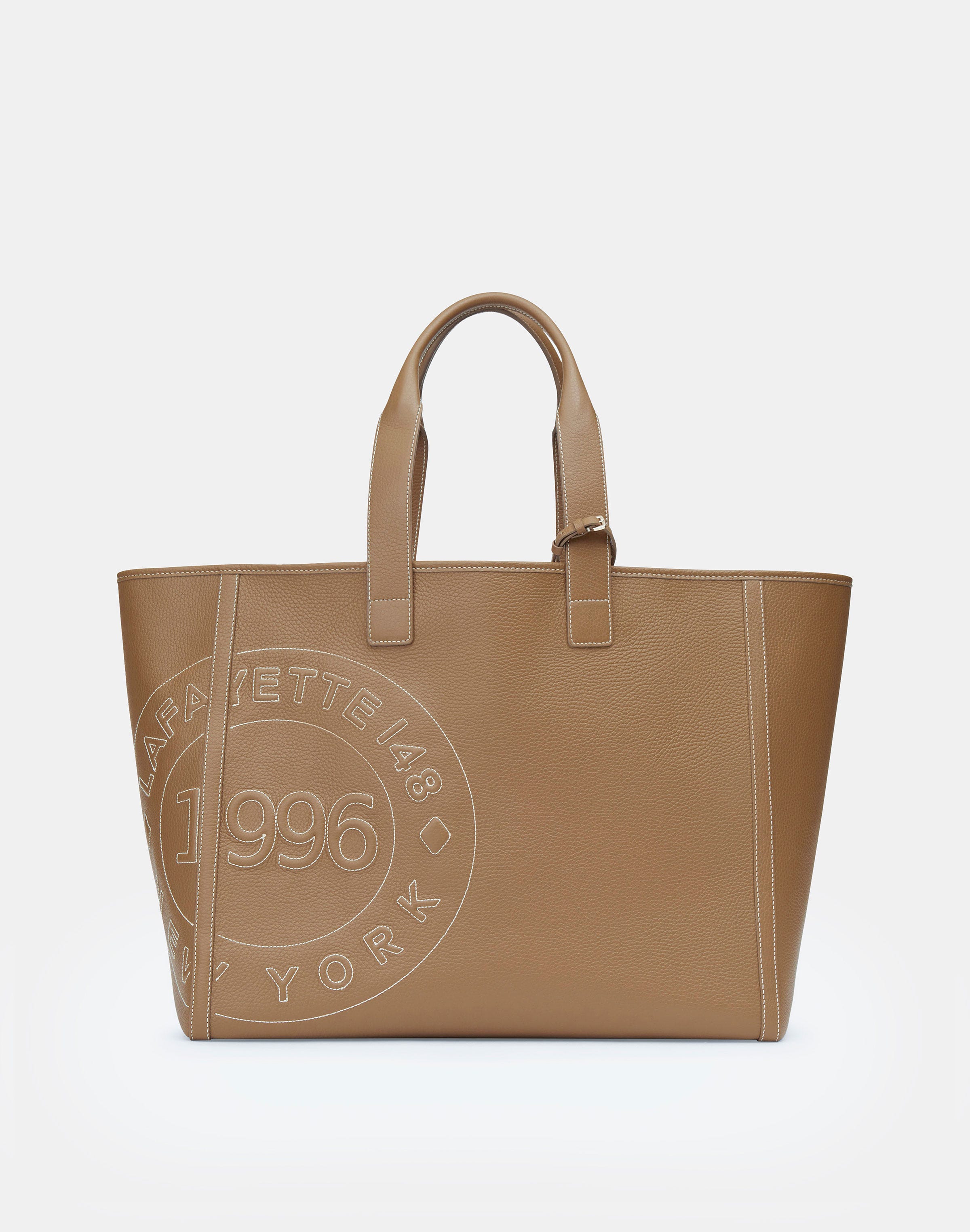 Grained Calfskin Leather Postmark L Tote