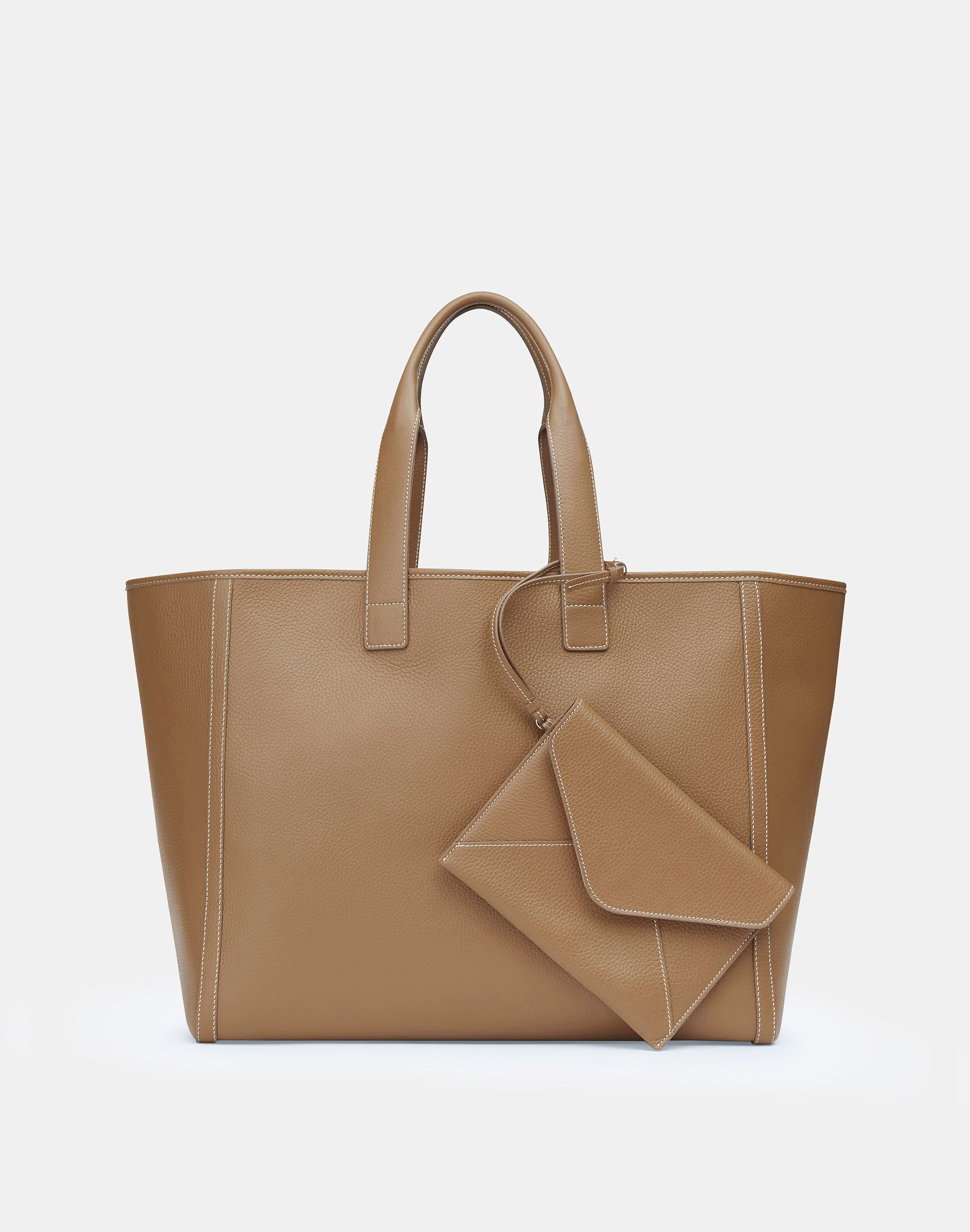Grained Calfskin Leather Postmark L Tote