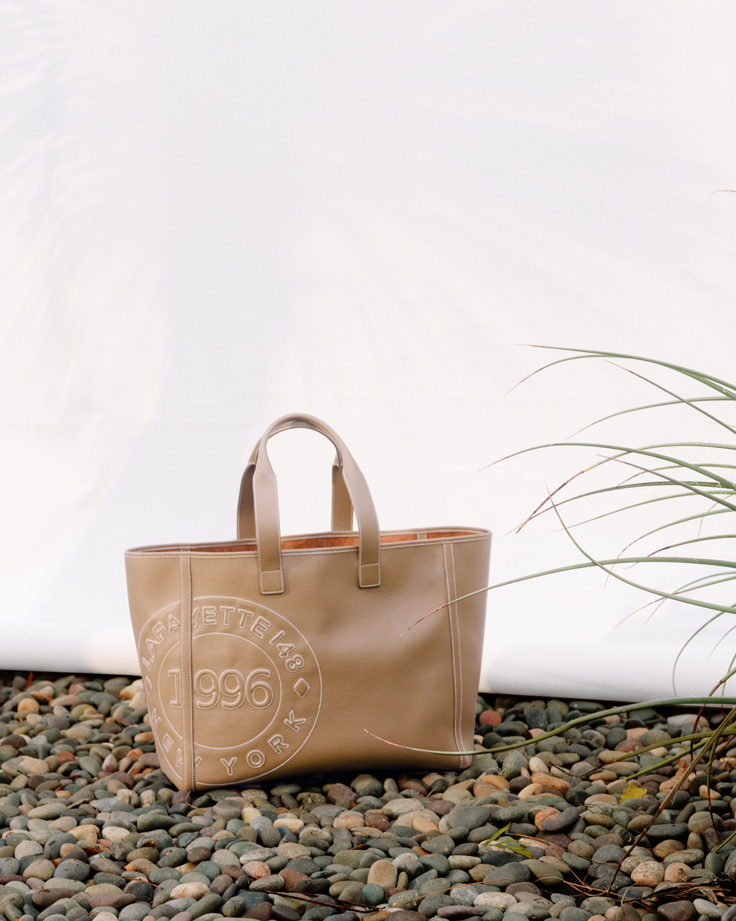 Grained Calfskin Leather Postmark L Tote
