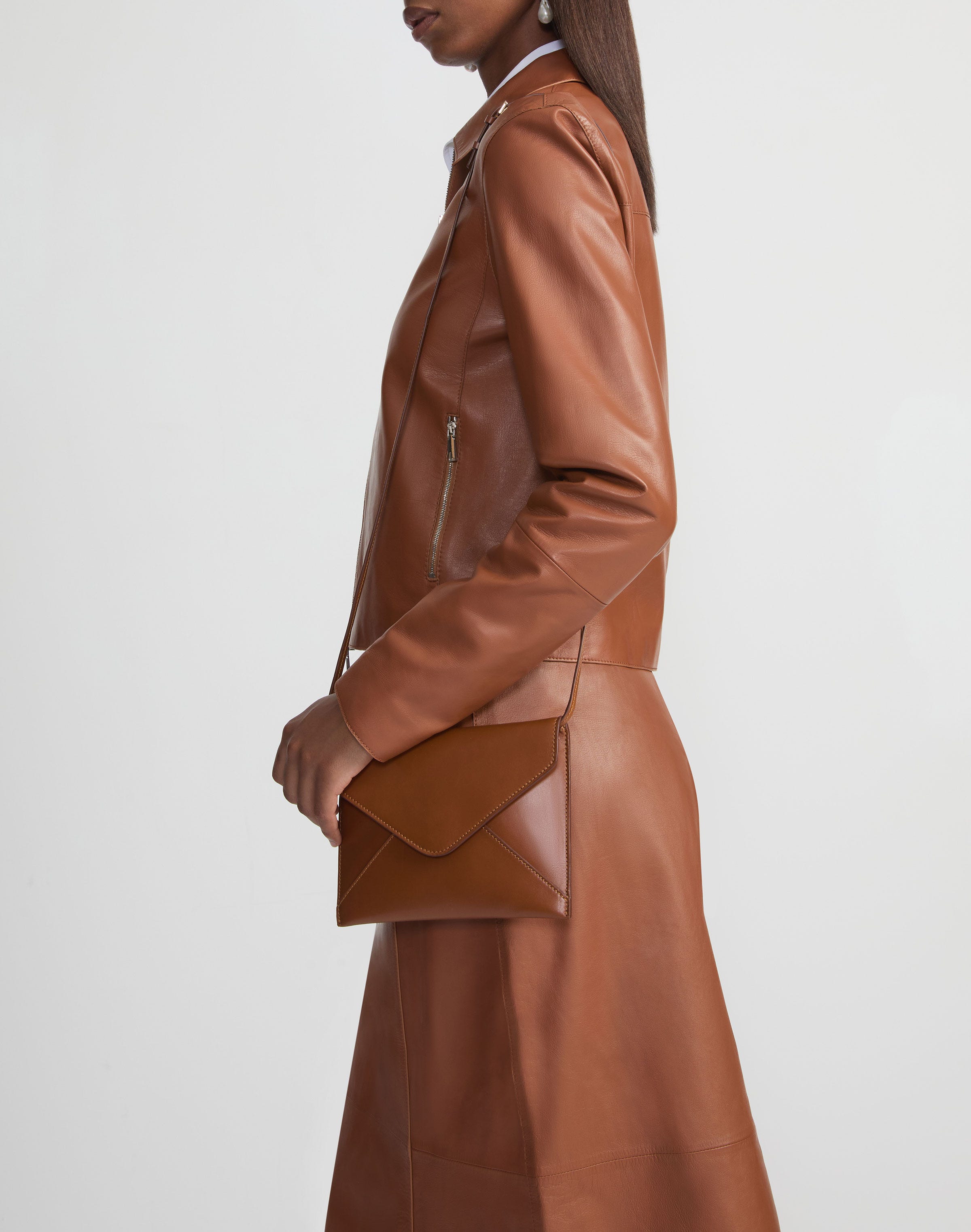Vachetta Leather Envelope Clutch