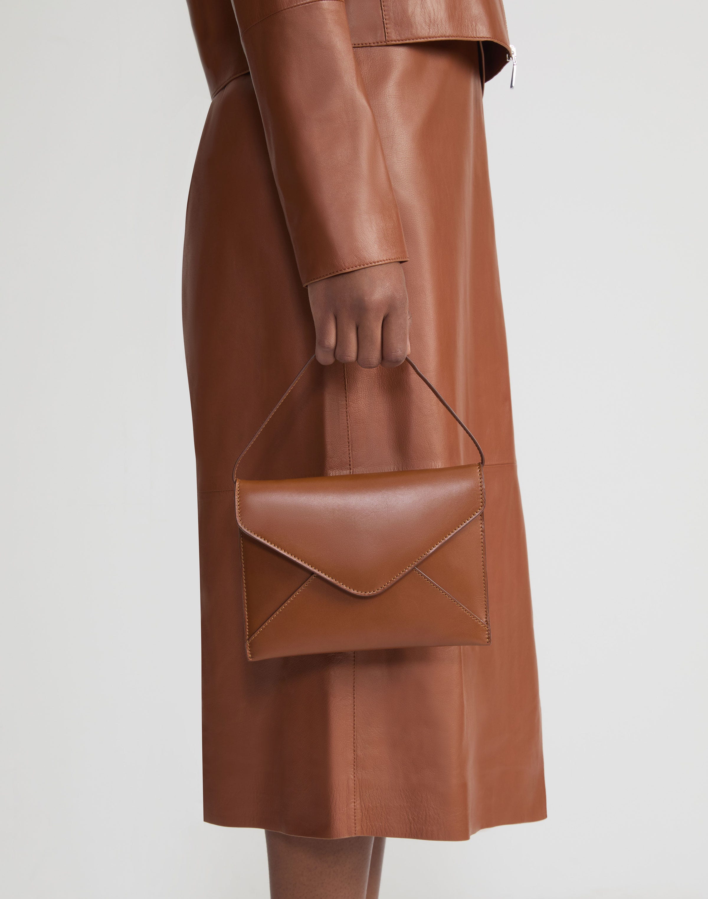 Vachetta Leather Envelope Clutch