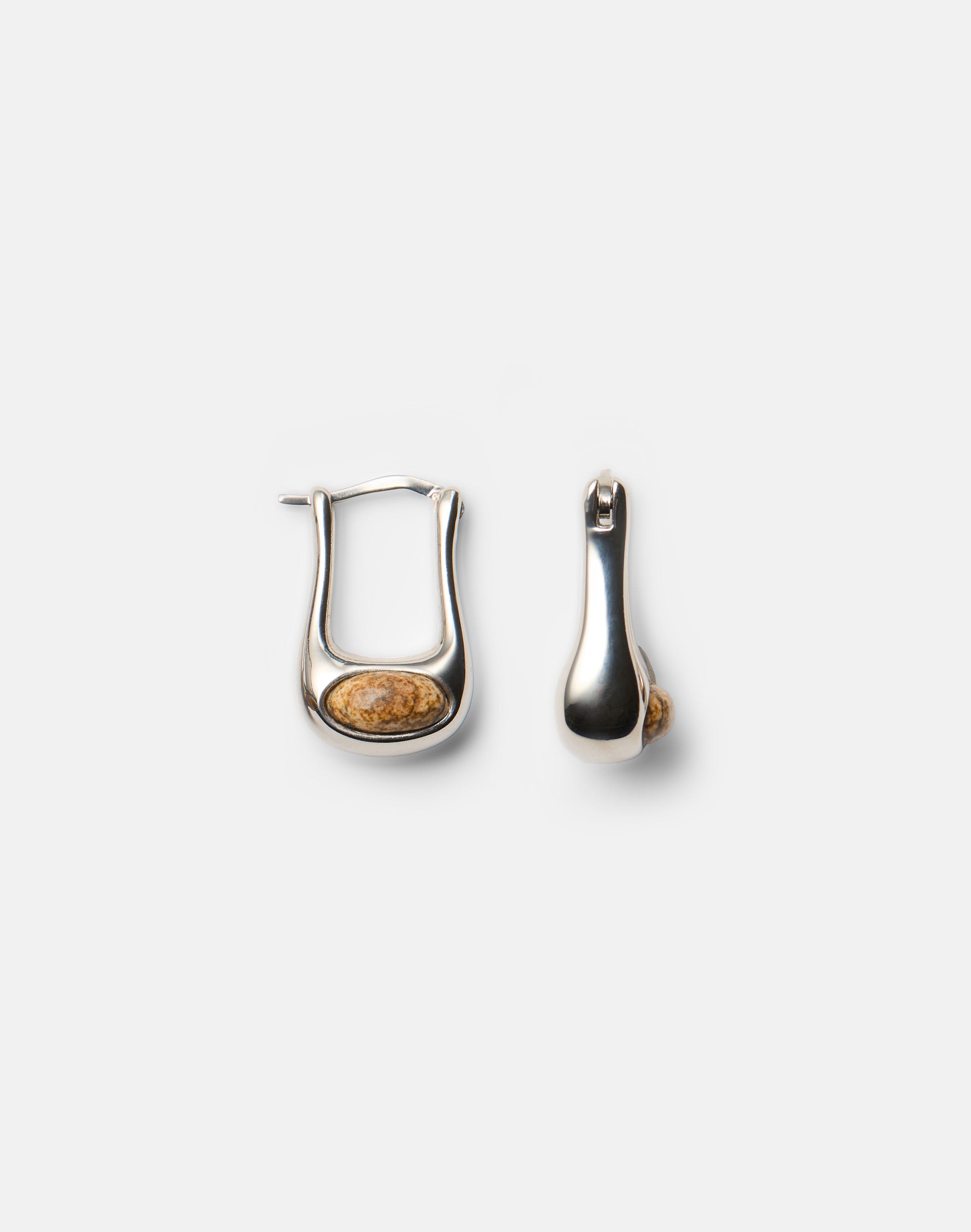 Modernist Jasper Hoop Earring