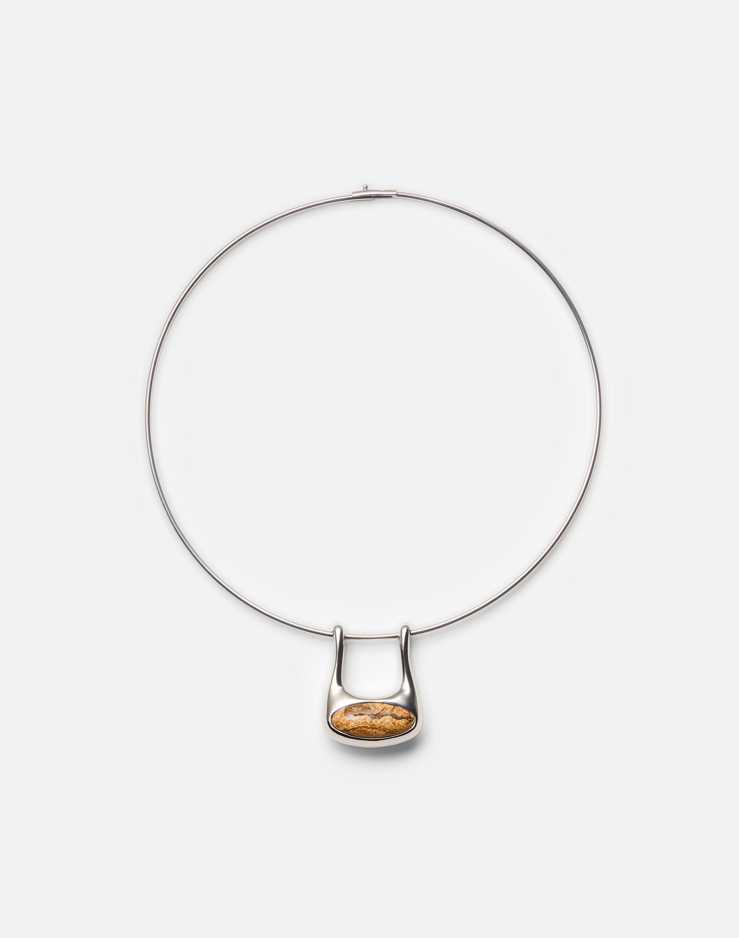 Modernist Jasper Pendant Necklace