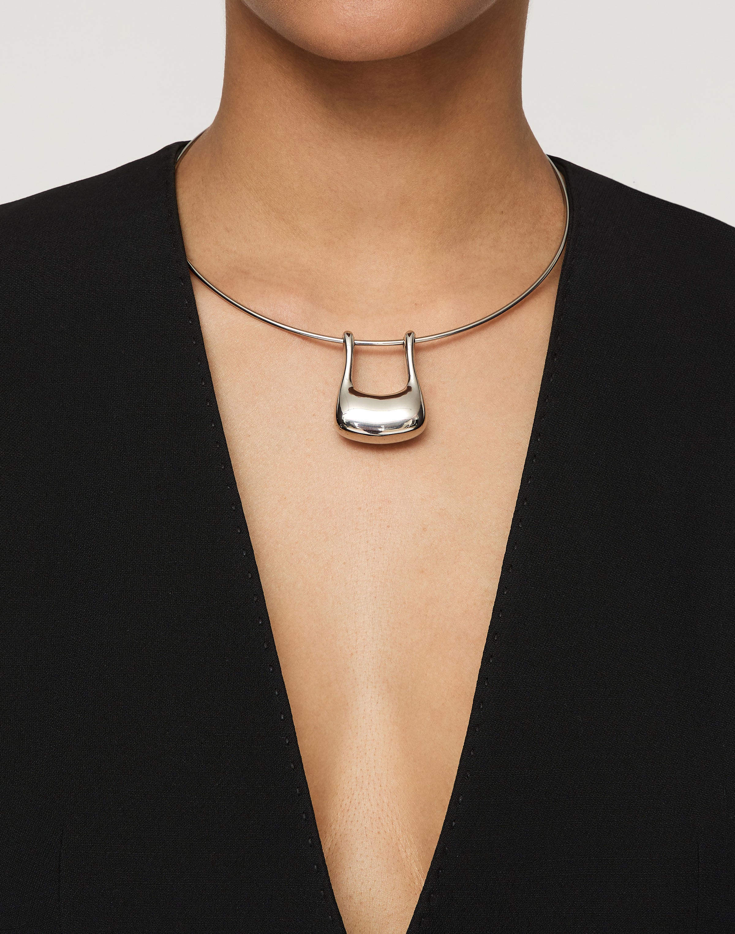 Modernist Jasper Pendant Necklace