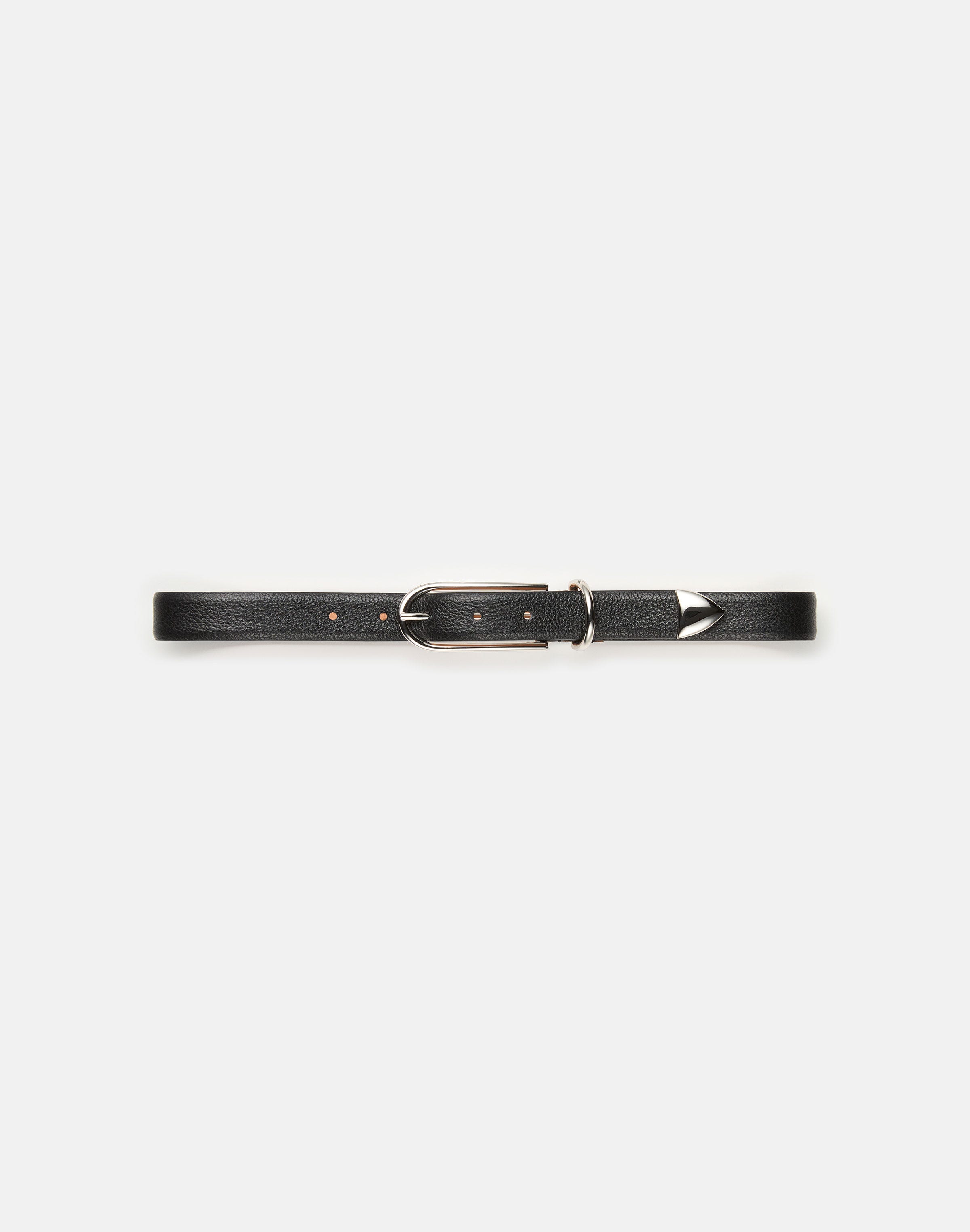 Grained Leather Pyramid Belt