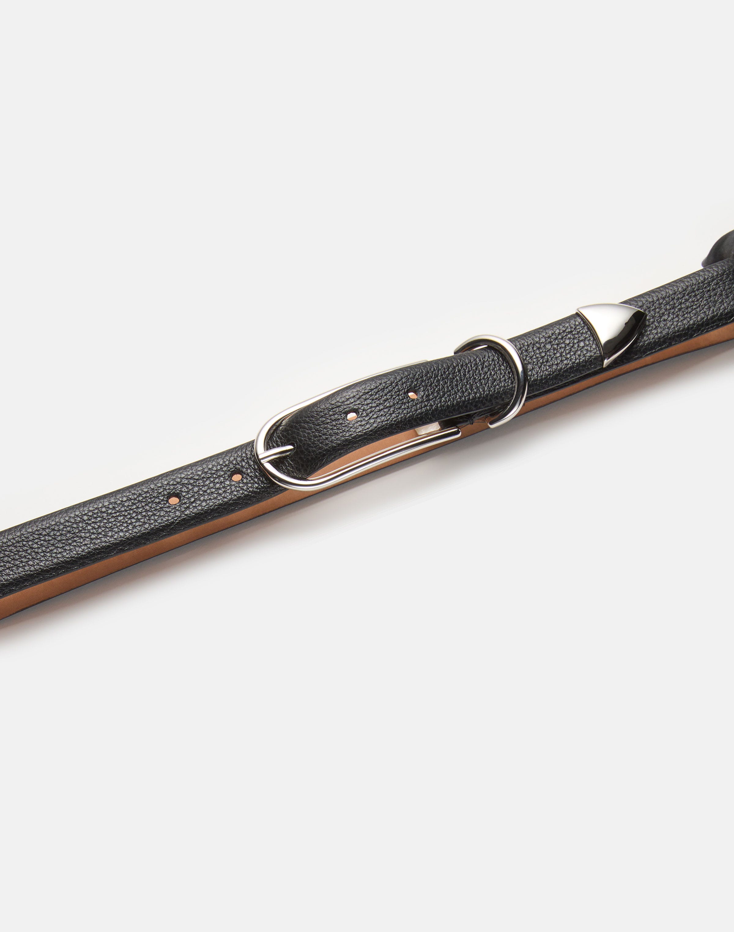 Grained Leather Pyramid Belt