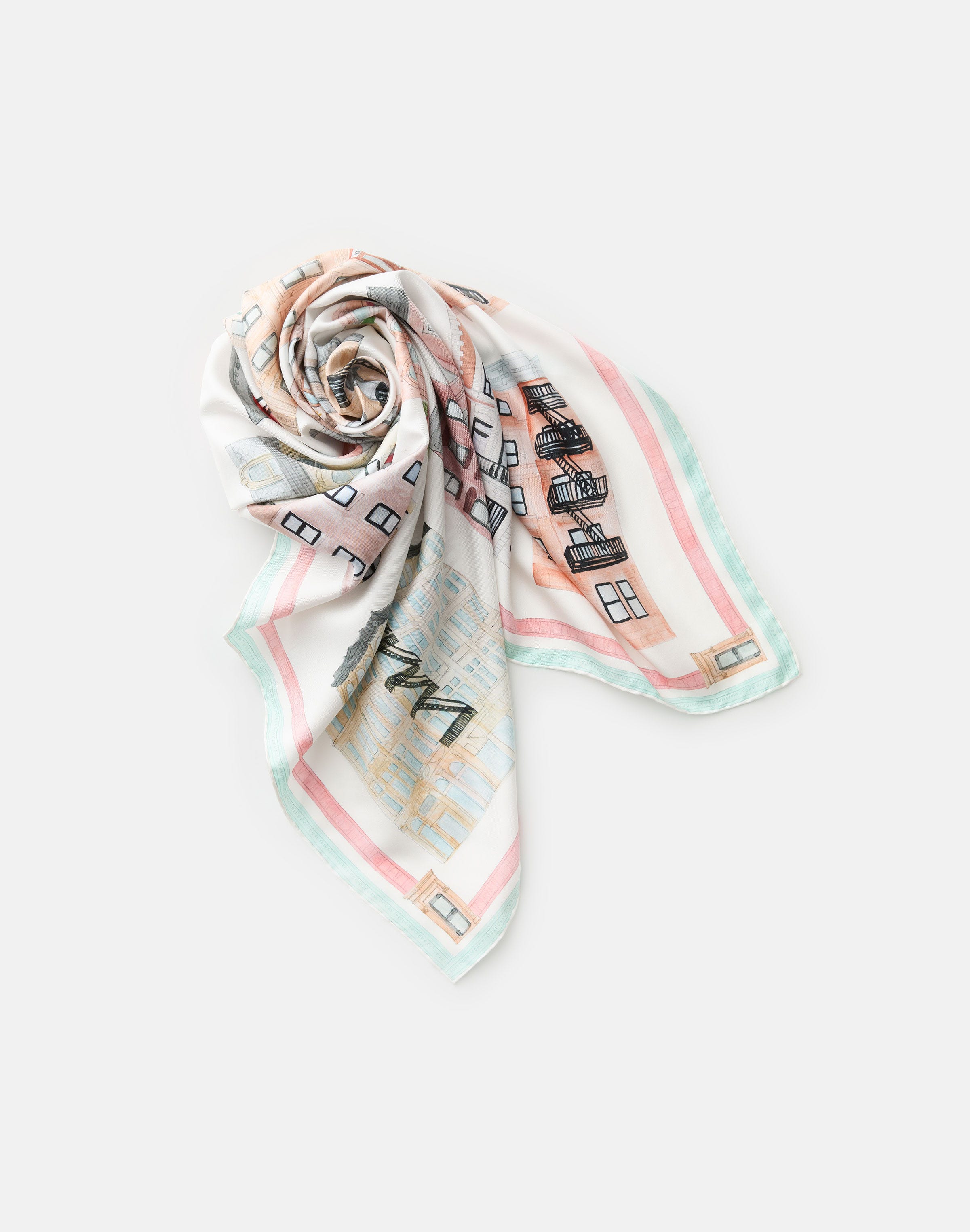 Pied-À-Terre Print Silk Twill Scarf