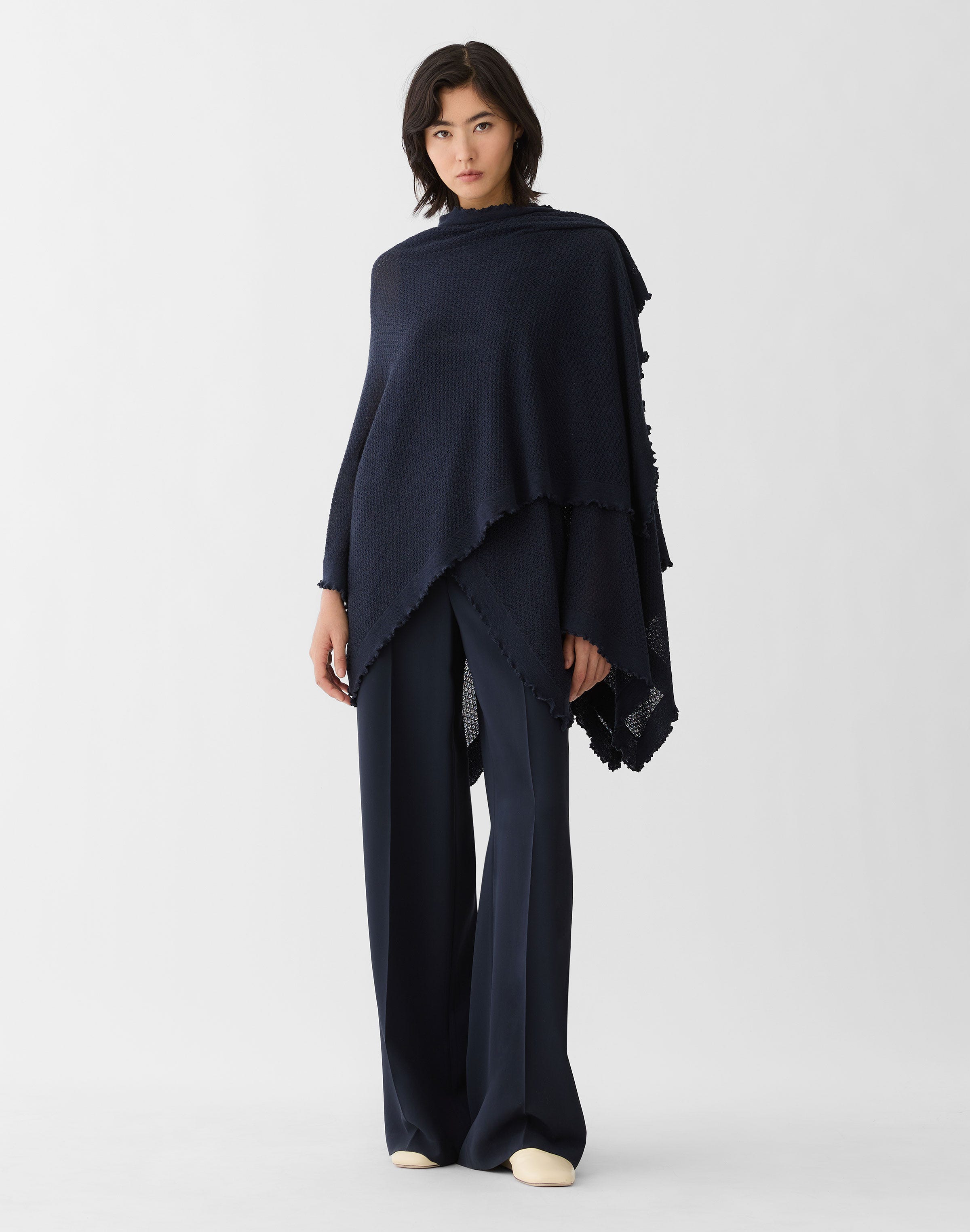 Fine Gauge Cashmere Pointelle Wrap