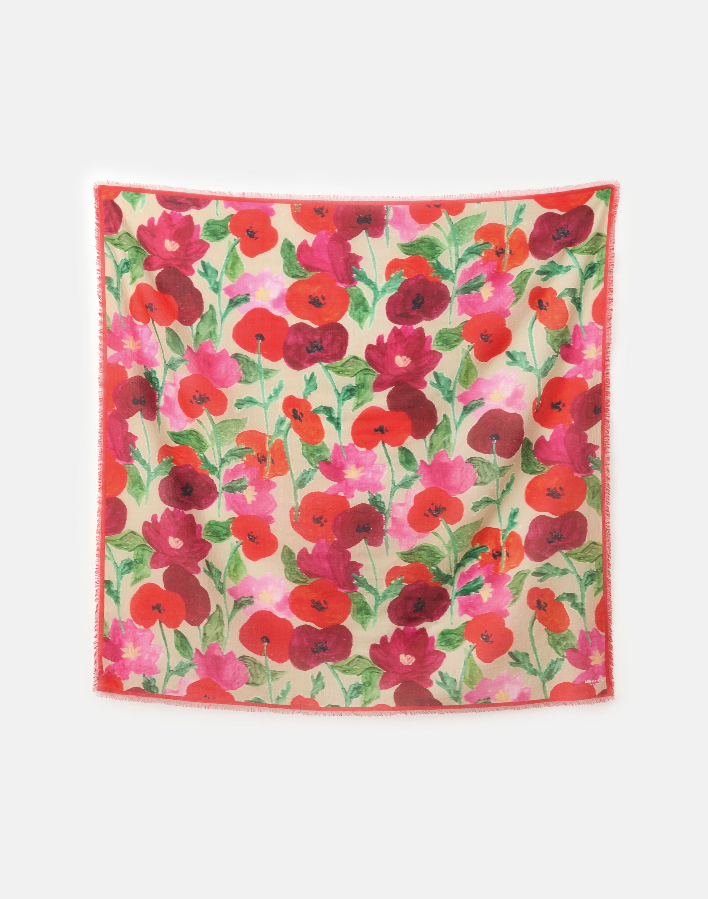Blossom Print Cotton-Silk Voile Scarf