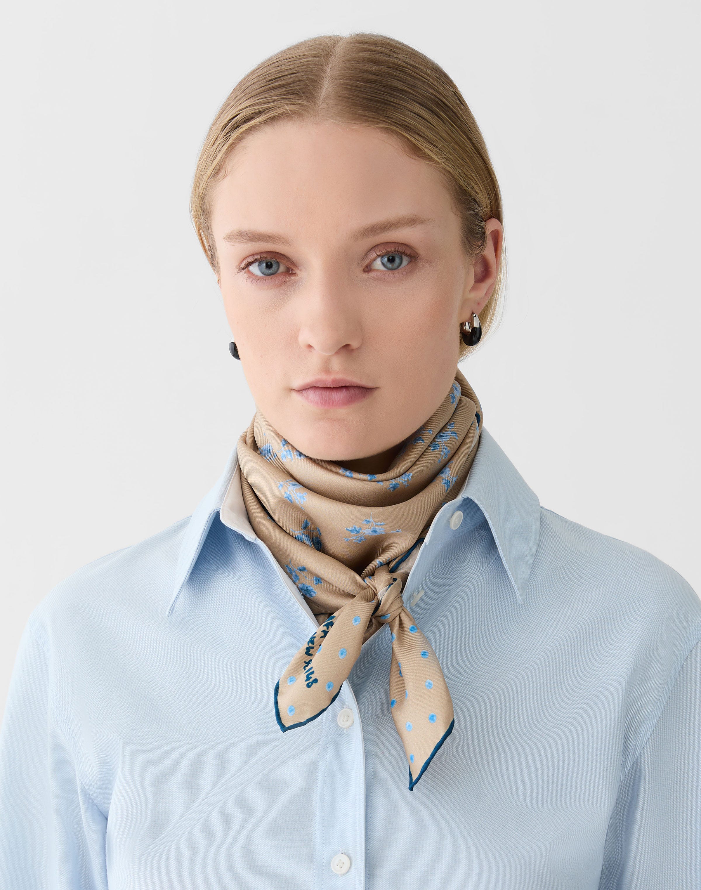 Ditsy Floral Print Silk Scarf