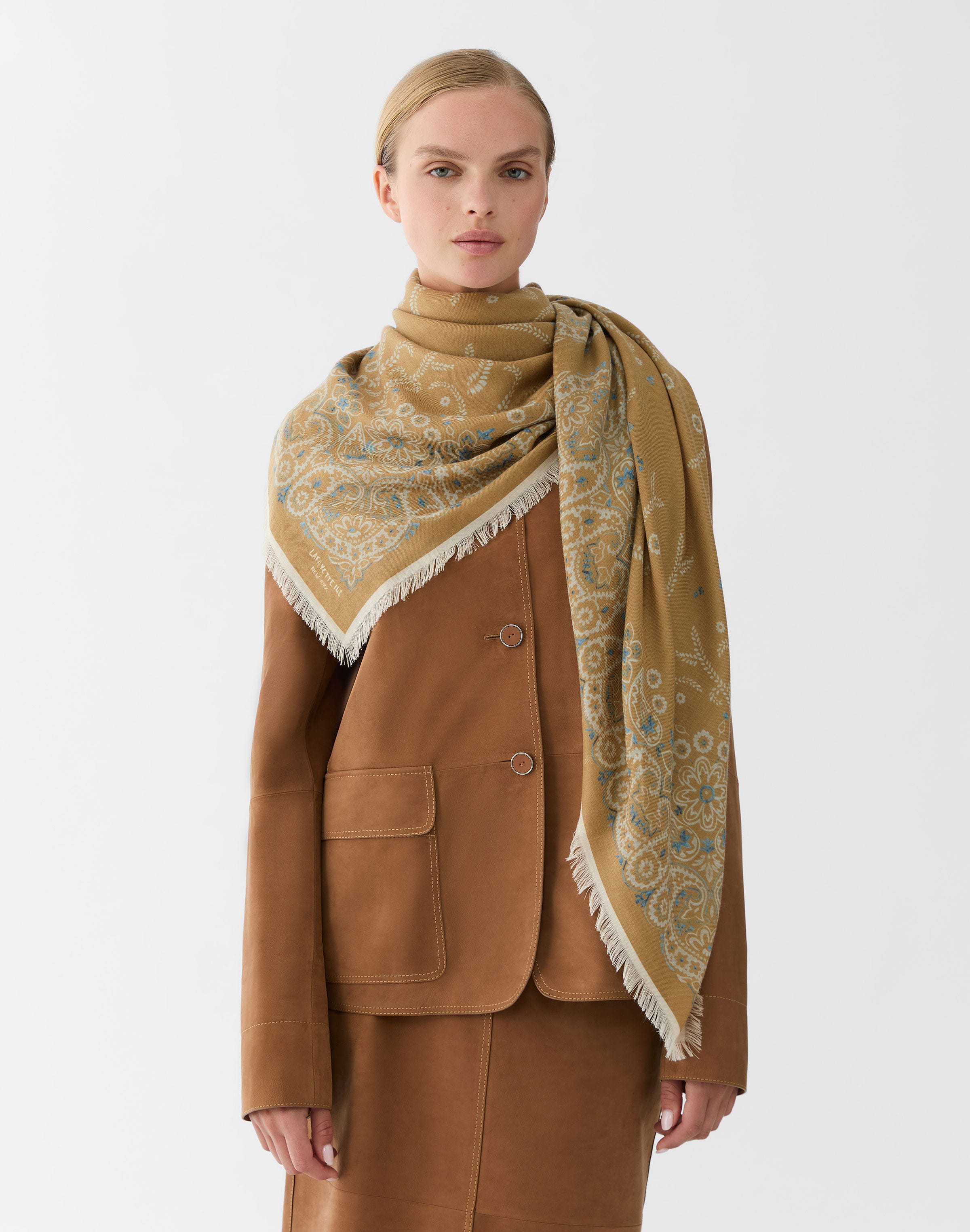 Paisley Print Cashmere-Silk Scarf