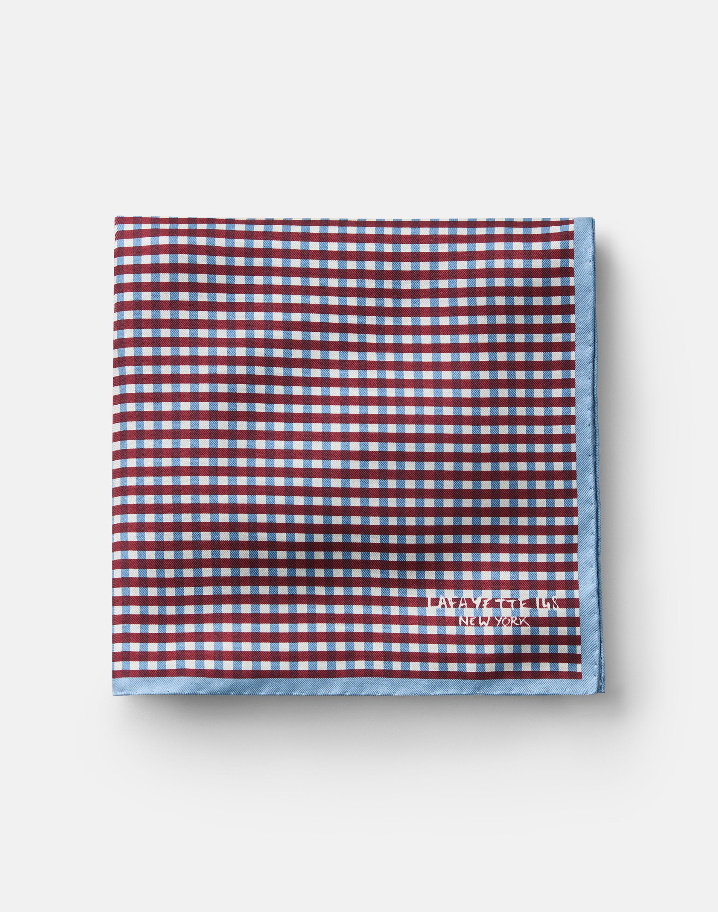 Gingham Print Silk Twill Scarf
