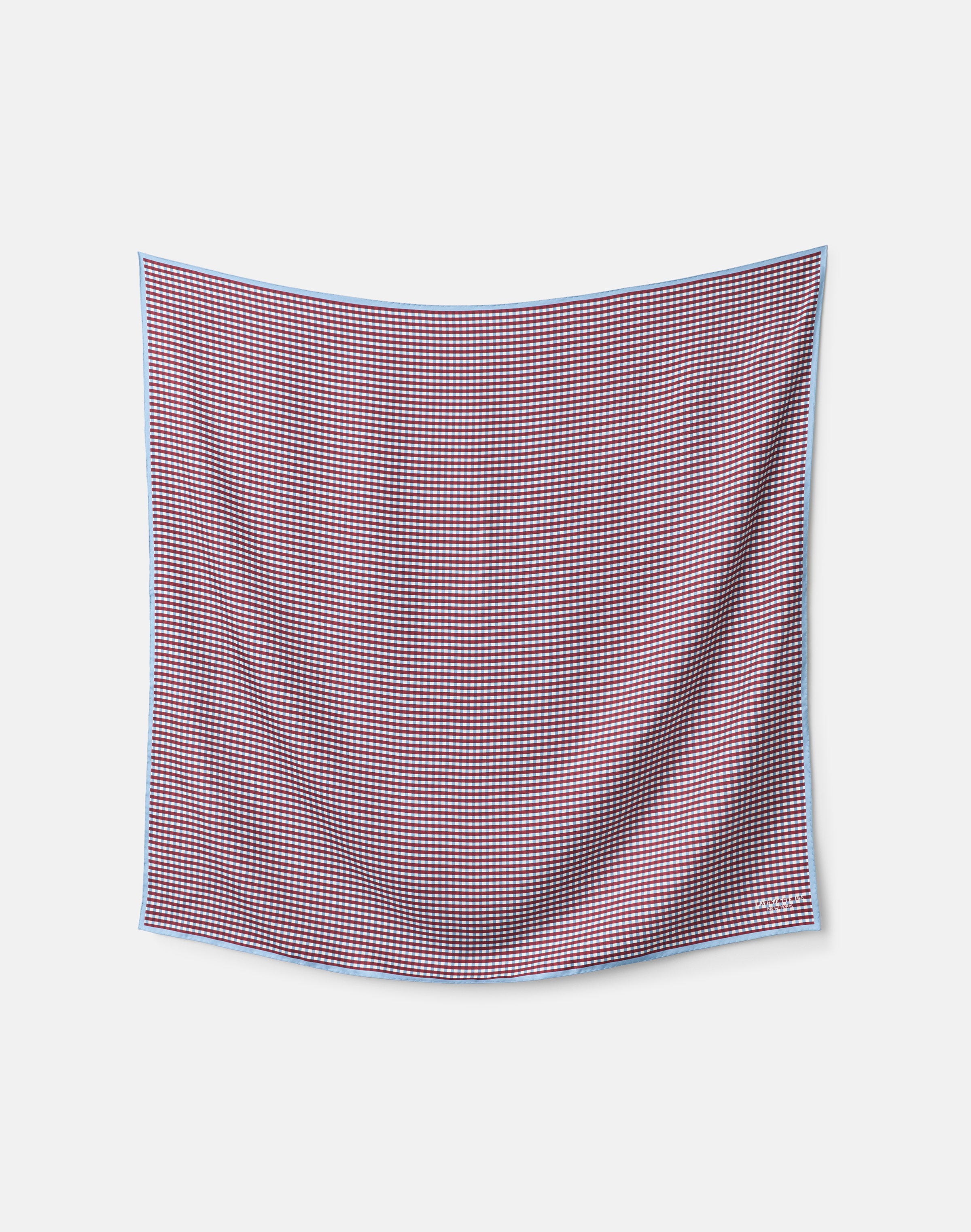 Gingham Print Silk Twill Scarf