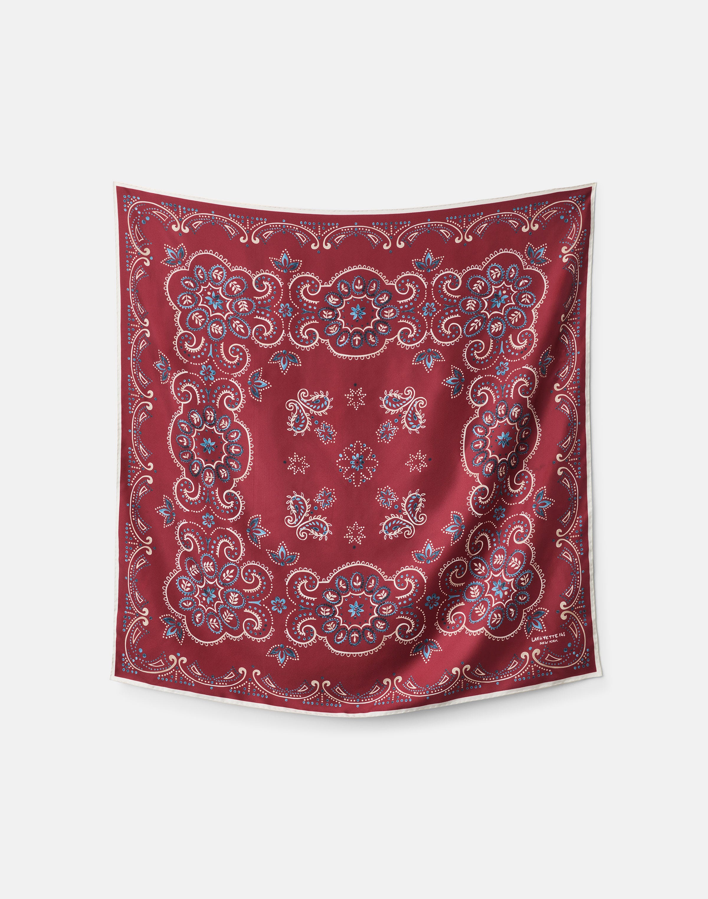 Bandana Print Silk Twill Scarf