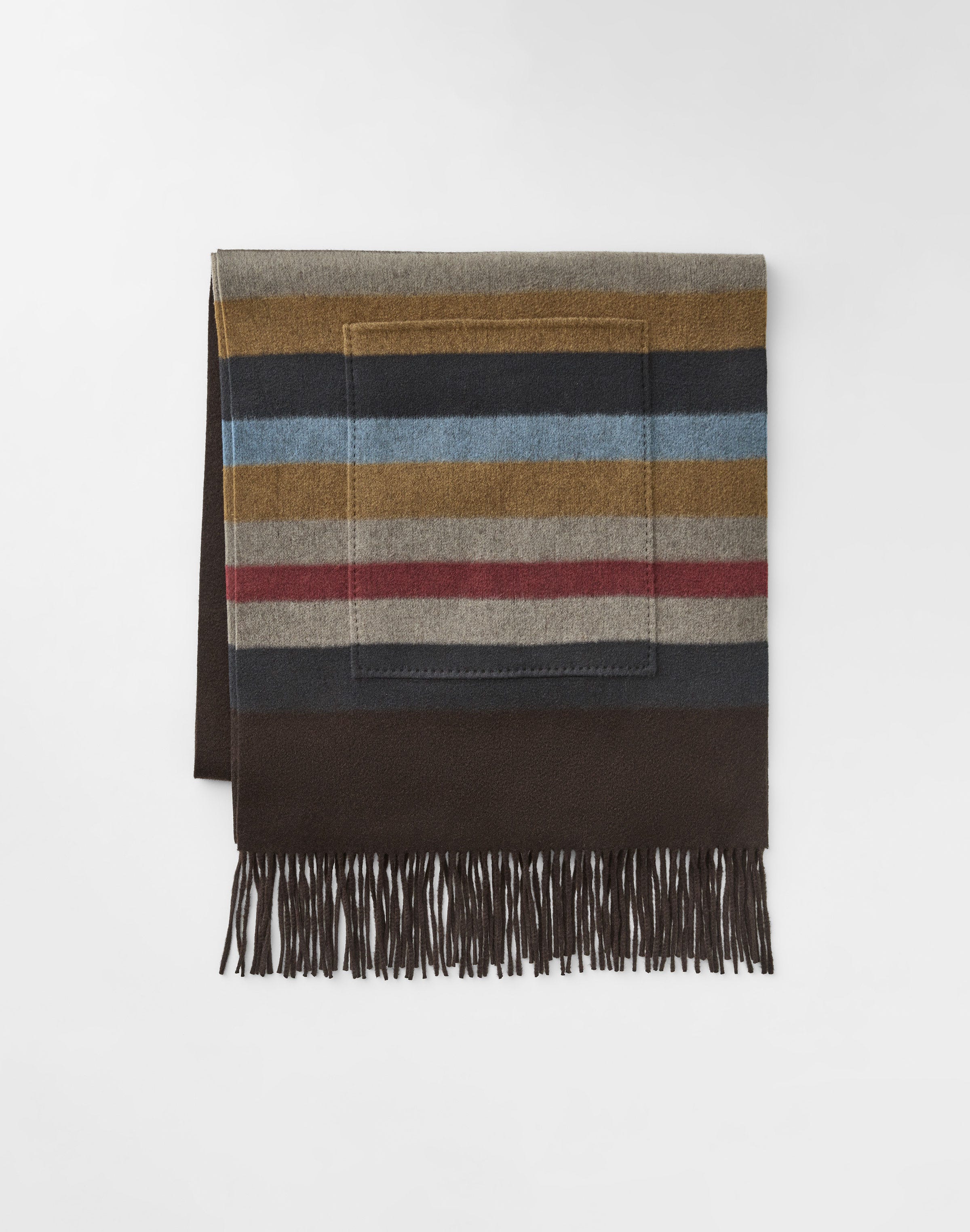 Horizon Stripe Wool-Cashmere Pocket Shawl