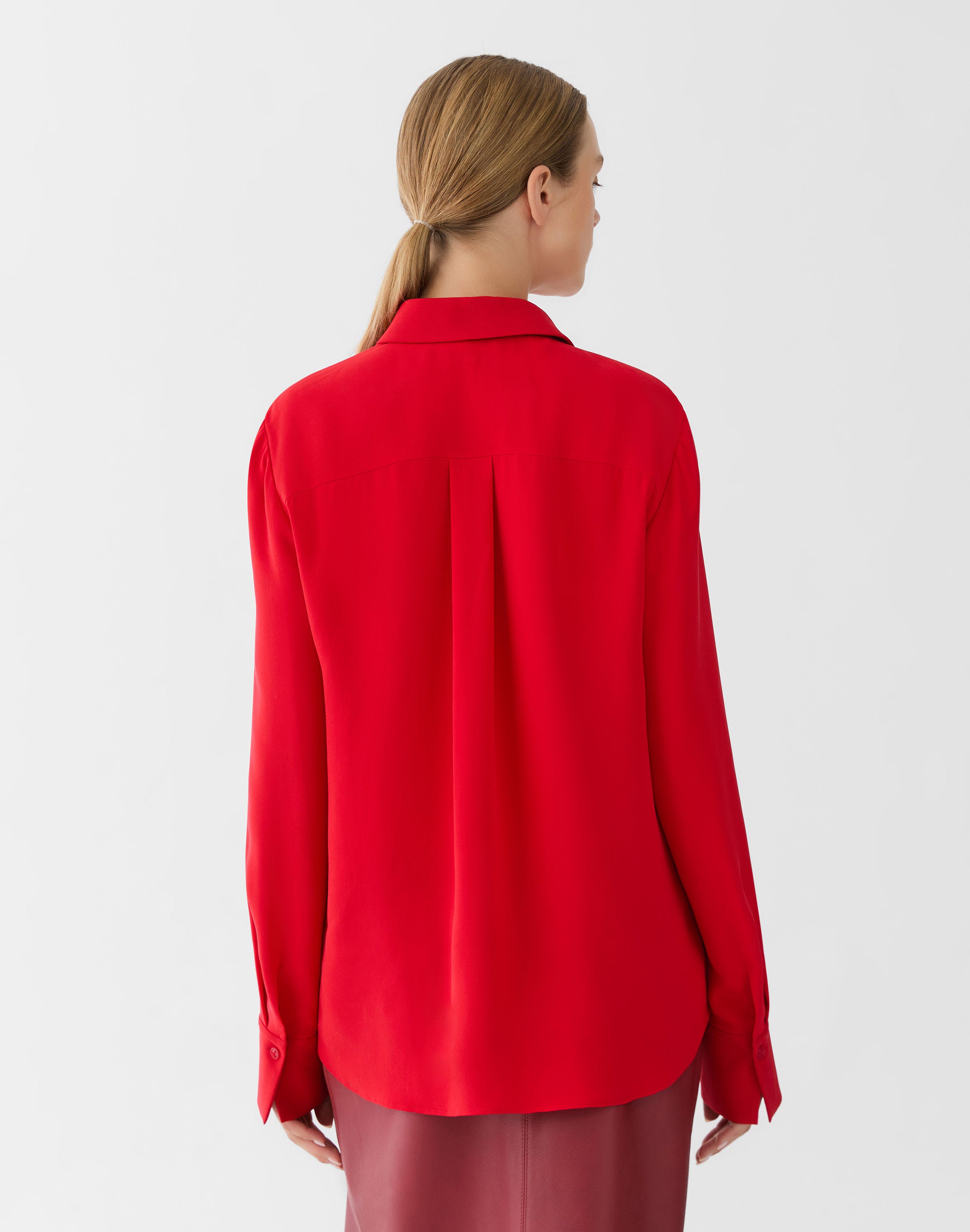 Petite Silk Georgette Button Blouse