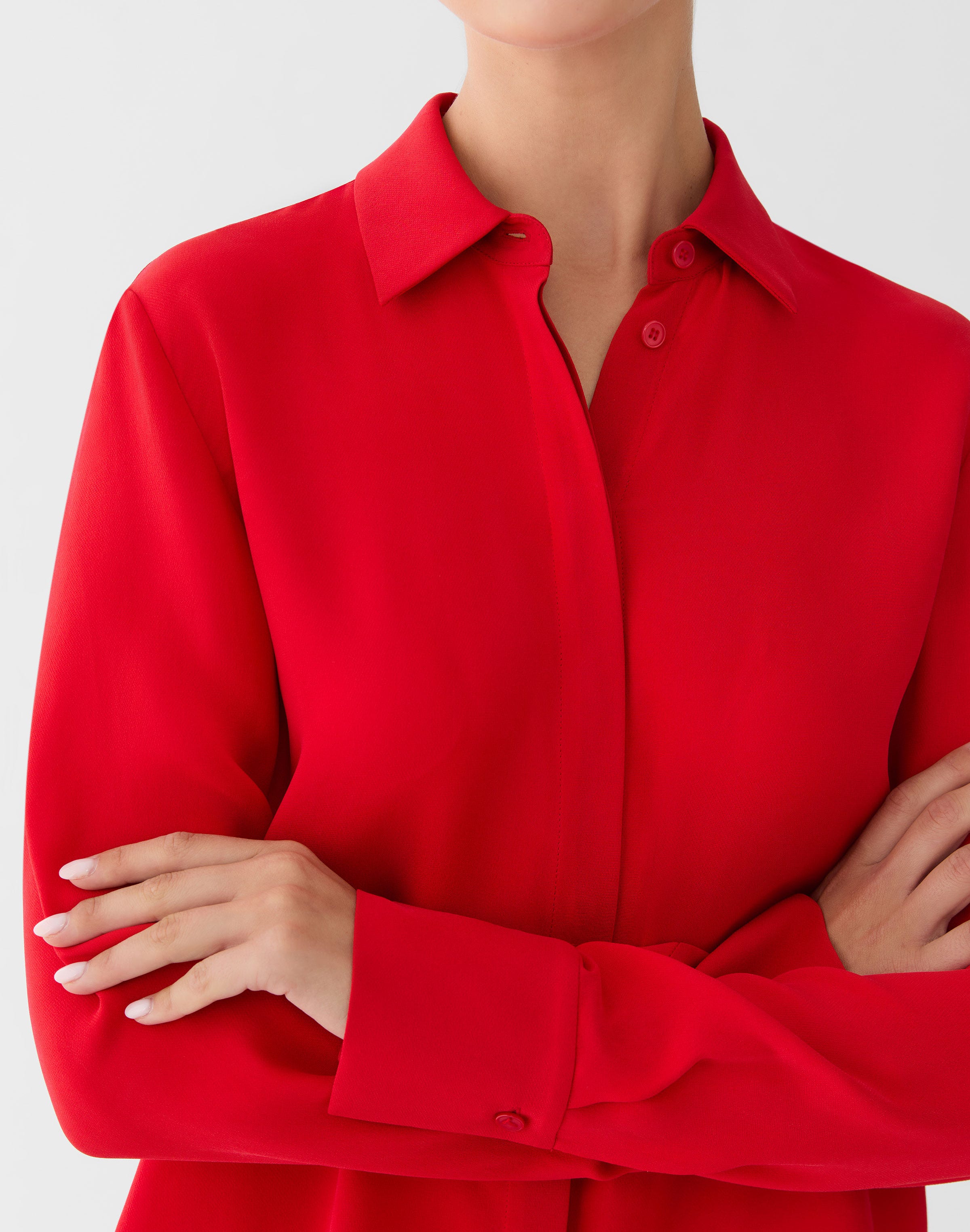 Petite Silk Georgette Button Blouse