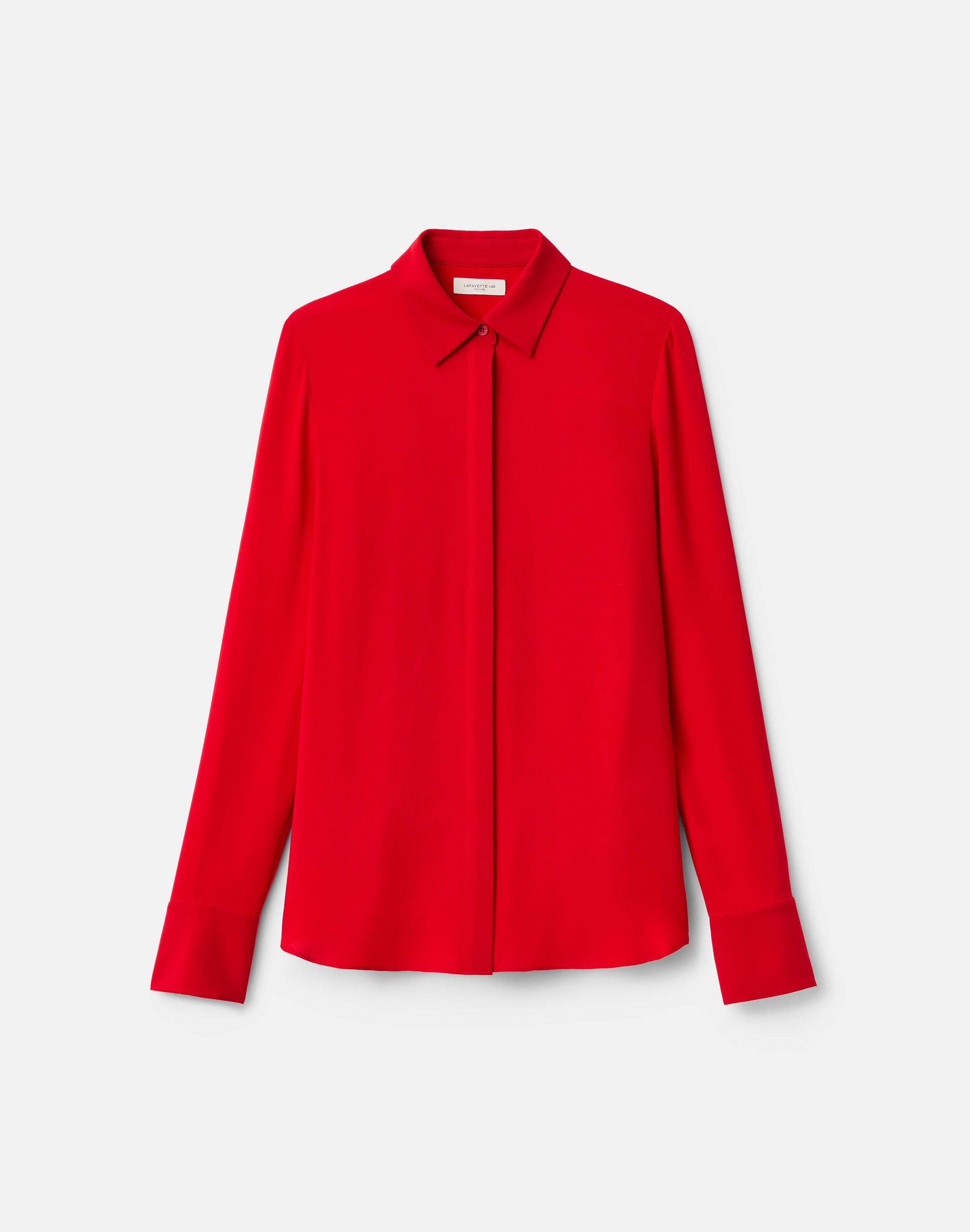Petite Silk Georgette Button Blouse
