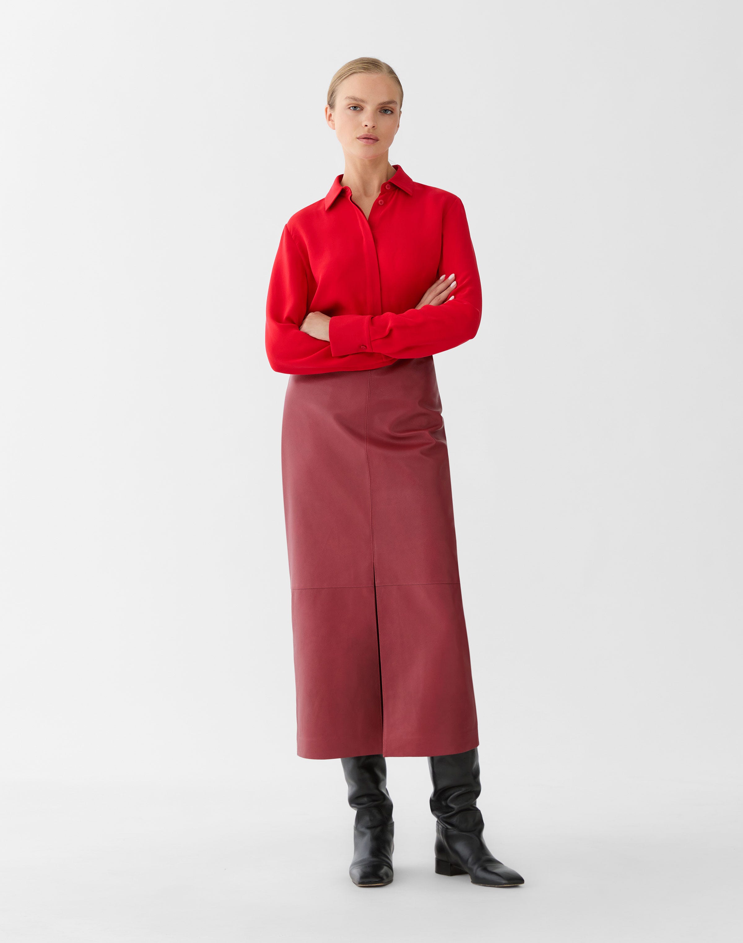 Petite Silk Georgette Button Blouse