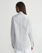 Stripe Cotton High Collar Pocket Shirt