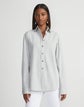 Stripe Cotton High Collar Pocket Shirt