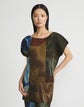 L148 X Save Venice Print Recycled Satin Plissé Blouse
