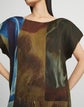 L148 X Save Venice Print Recycled Satin Plissé Blouse
