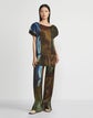 L148 X Save Venice Print Recycled Satin Plissé Blouse