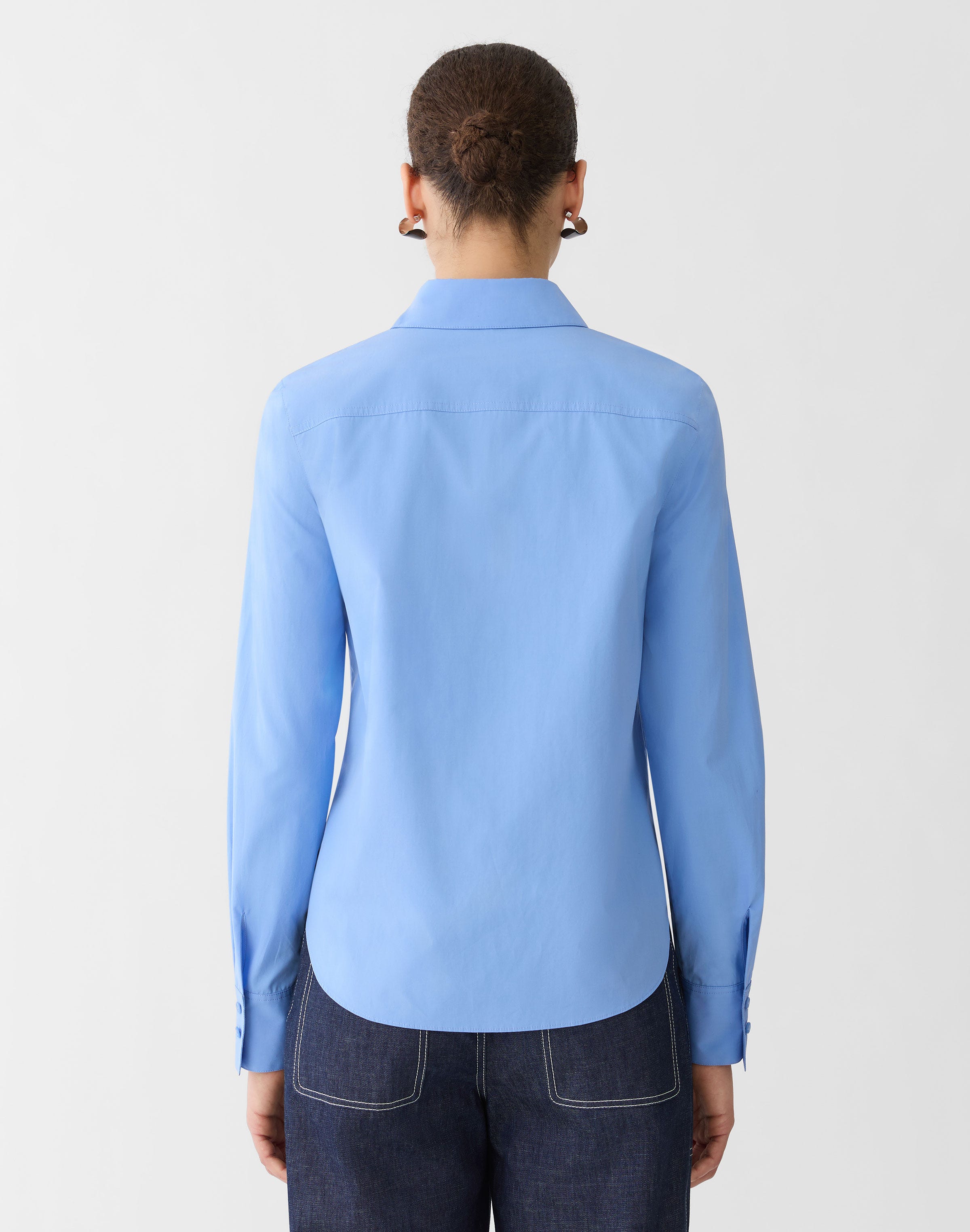 Petite Organic Cotton Poplin Button Front Shirt