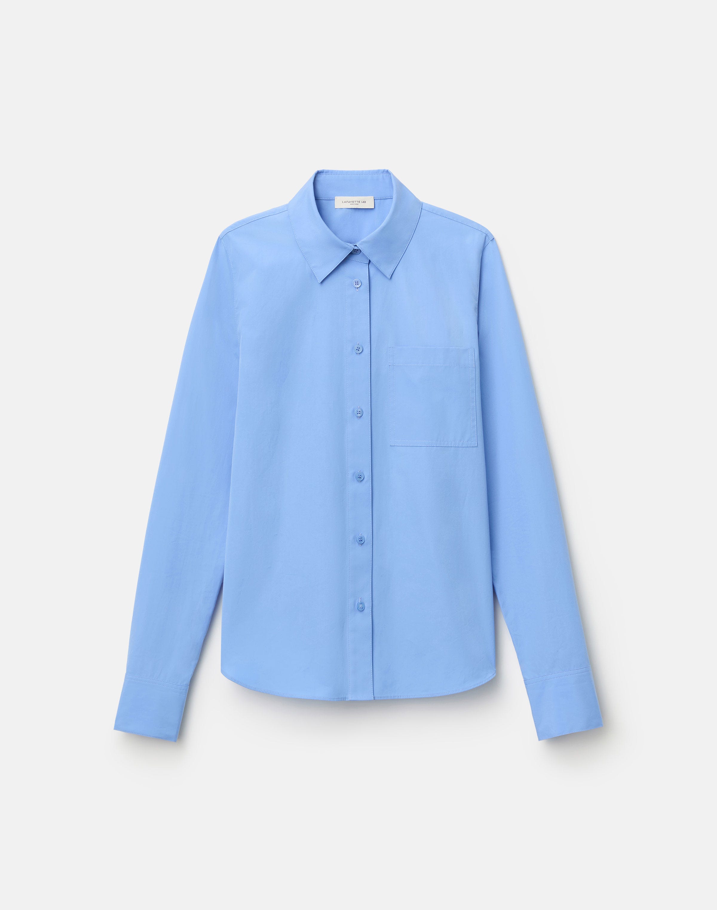 Petite Organic Cotton Poplin Button Front Shirt