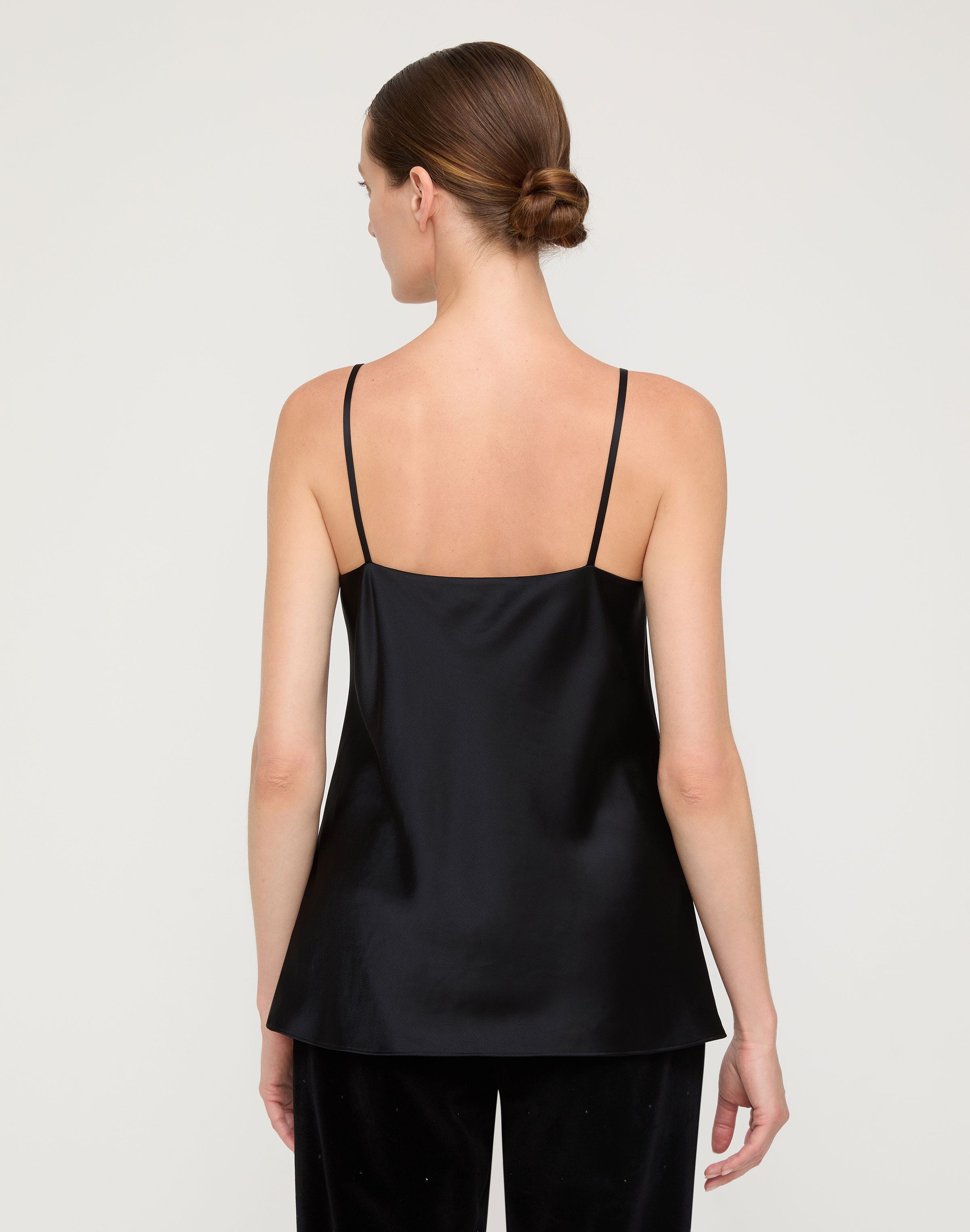Noir Satin Bias Cut Camisole