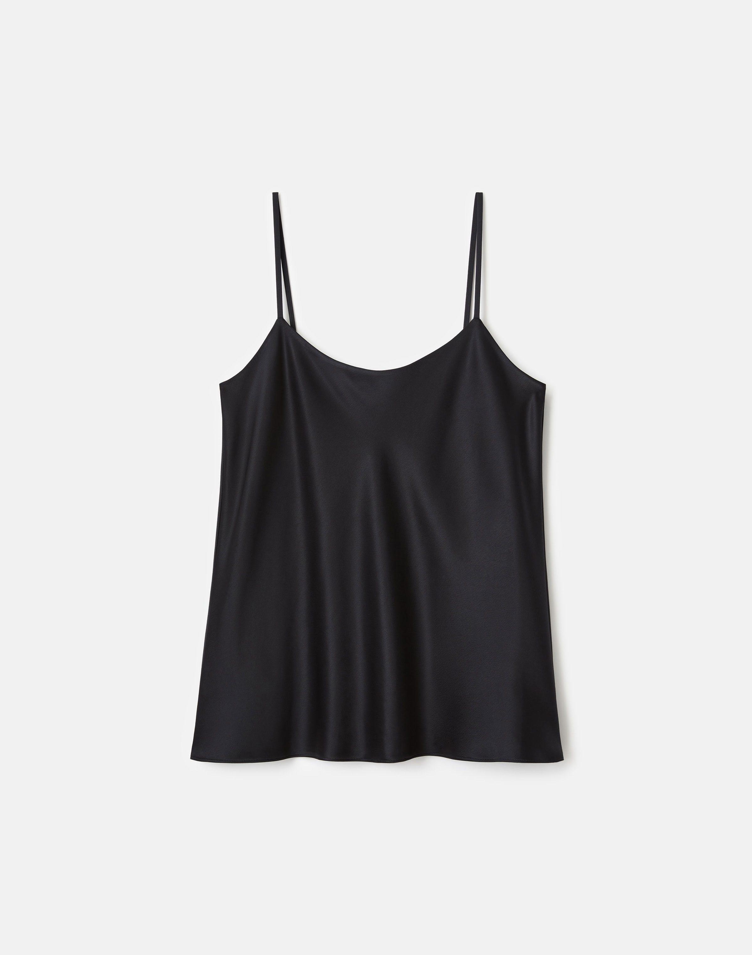 Noir Satin Bias Cut Camisole