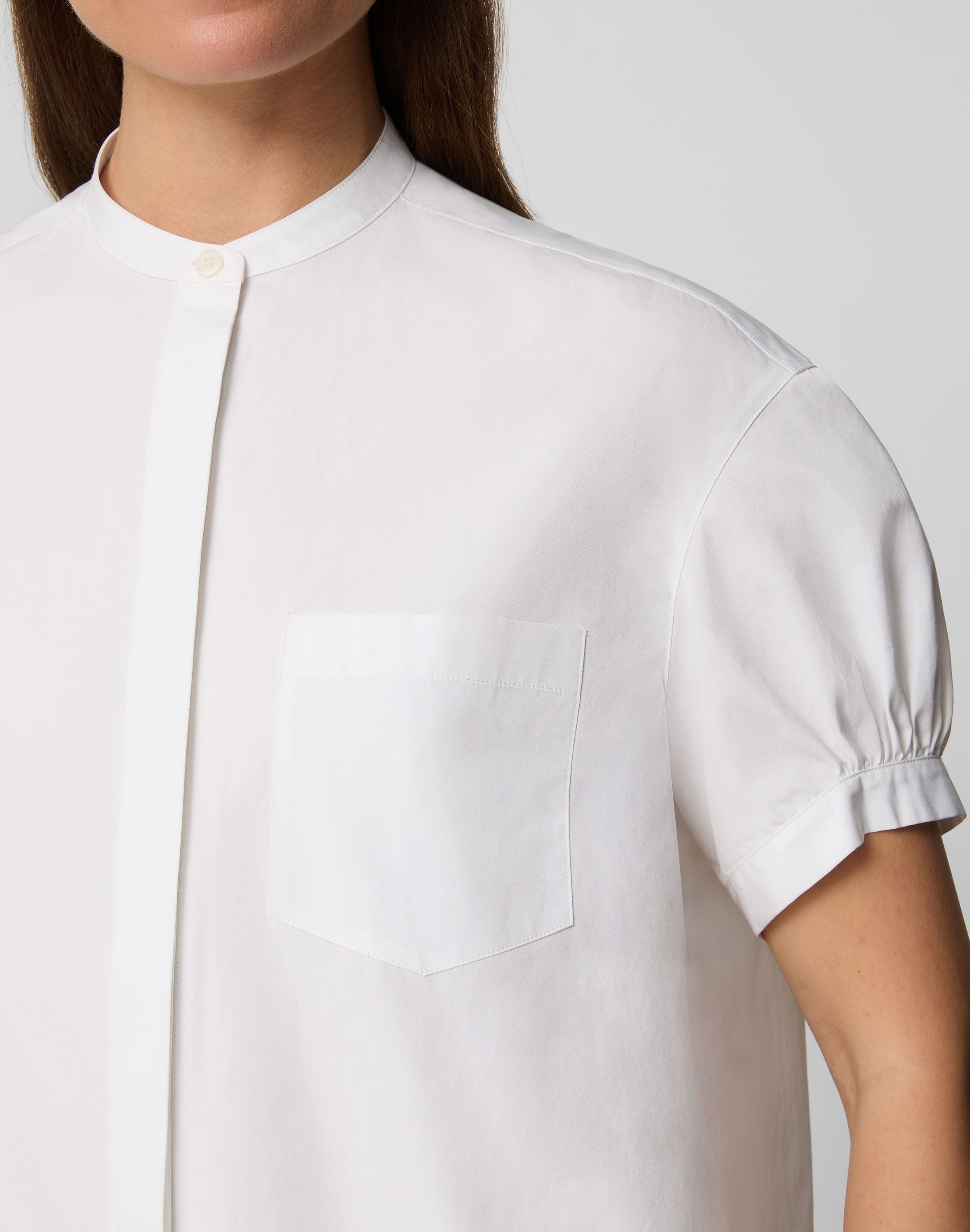 Organic Cotton Poplin Puff Sleeve Oversized Shirt
