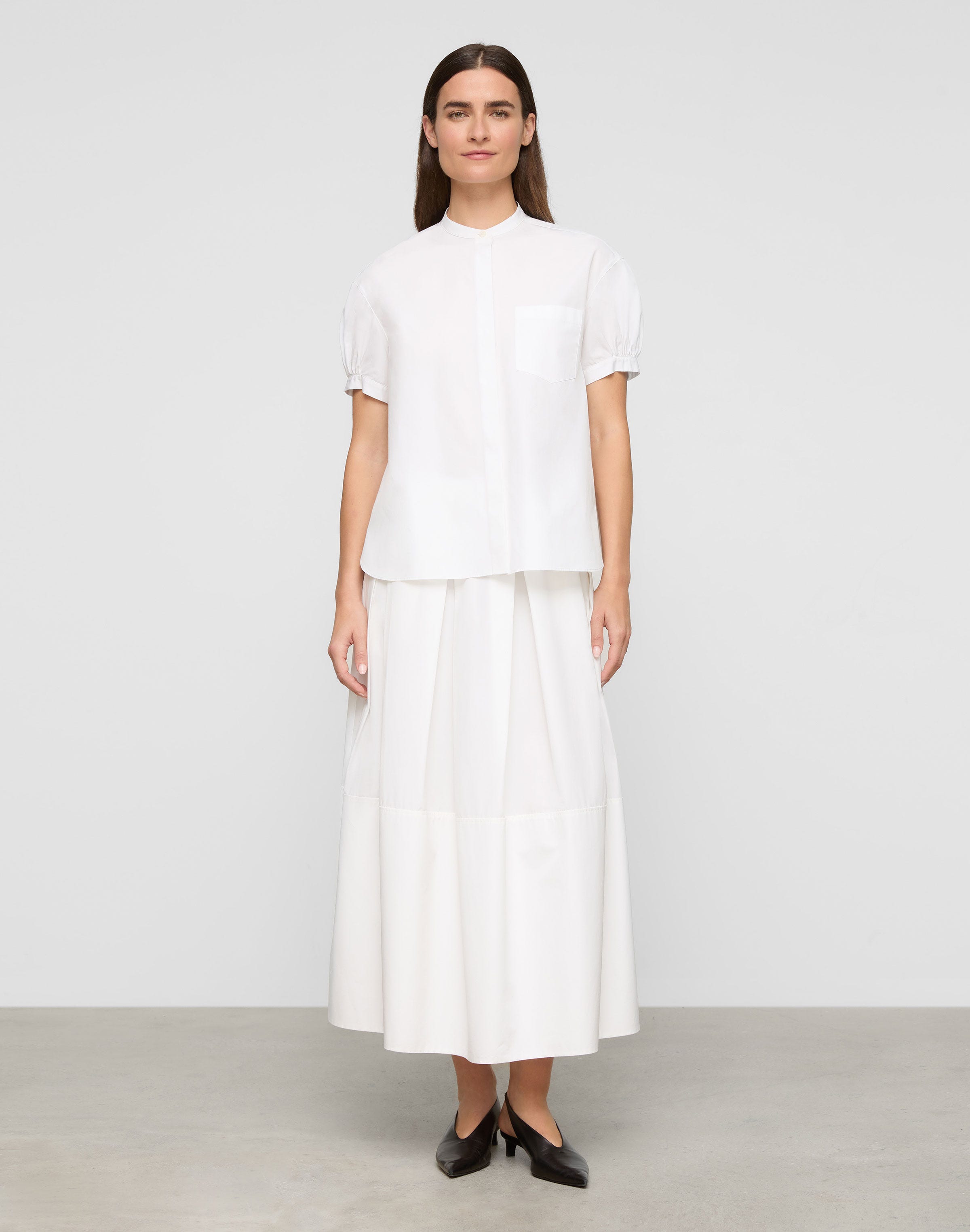 Organic Cotton Poplin Puff Sleeve Oversized Shirt