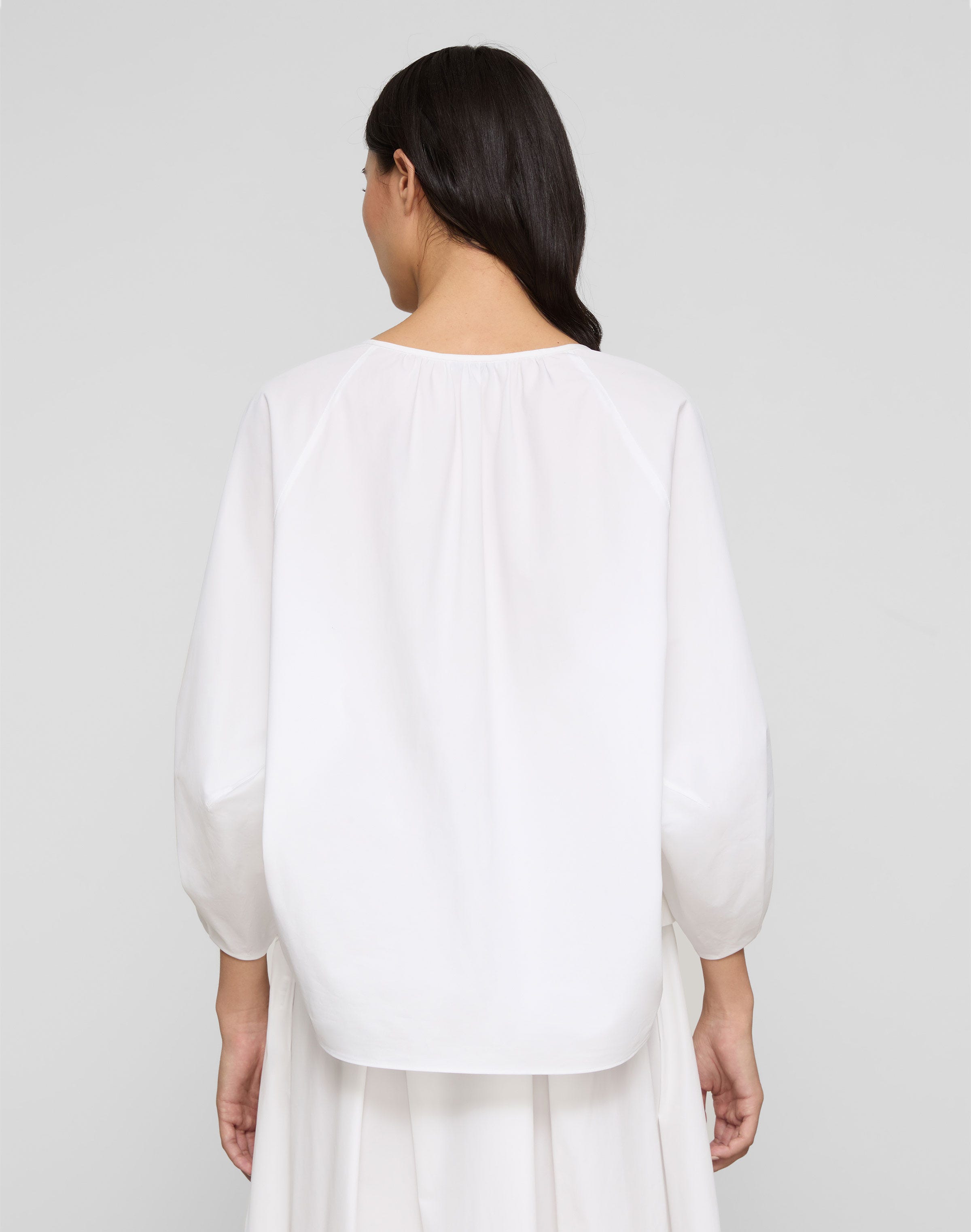 Organic Cotton Poplin Blouson Sleeve Oversized Shirt