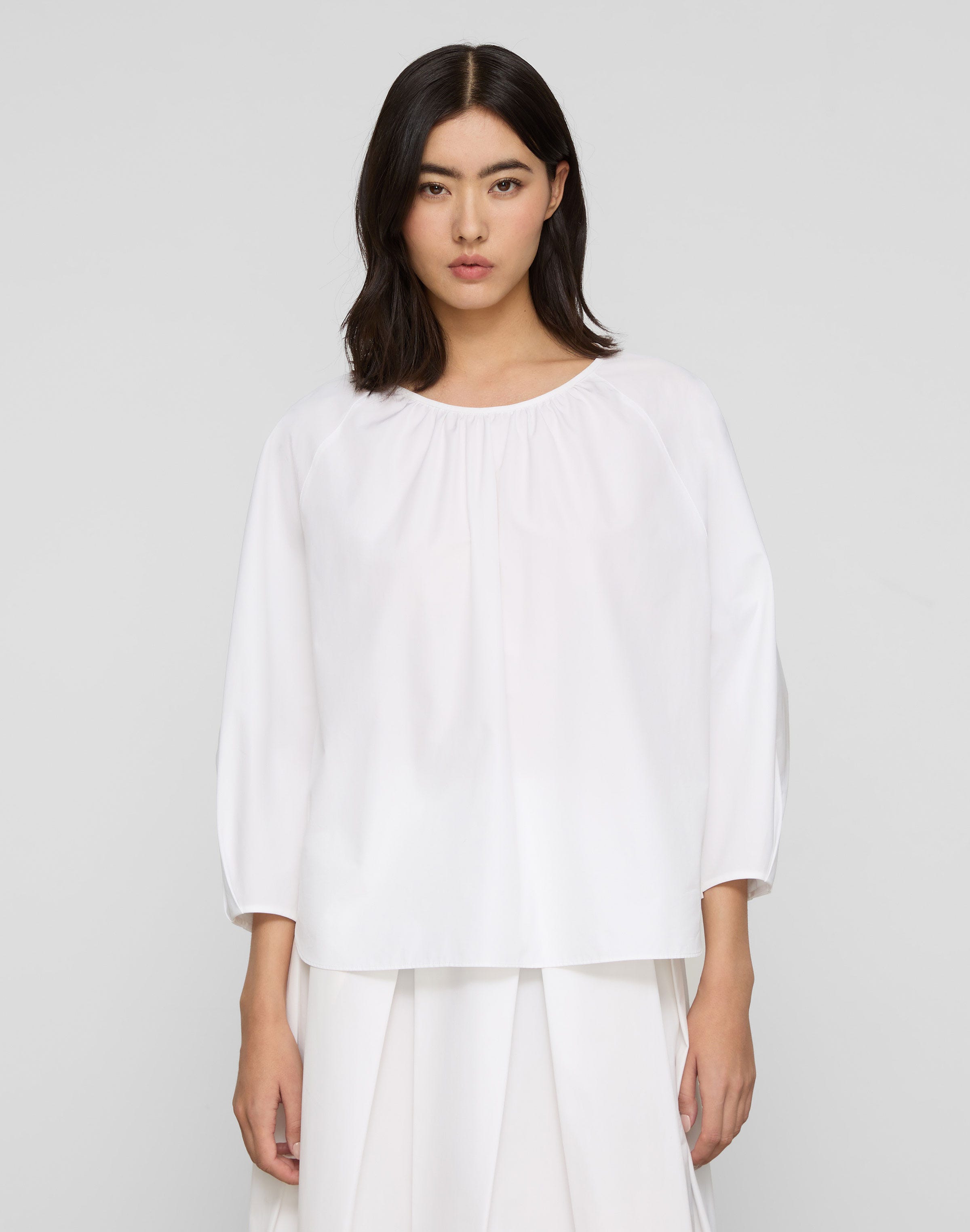 Organic Cotton Poplin Blouson Sleeve Oversized Shirt