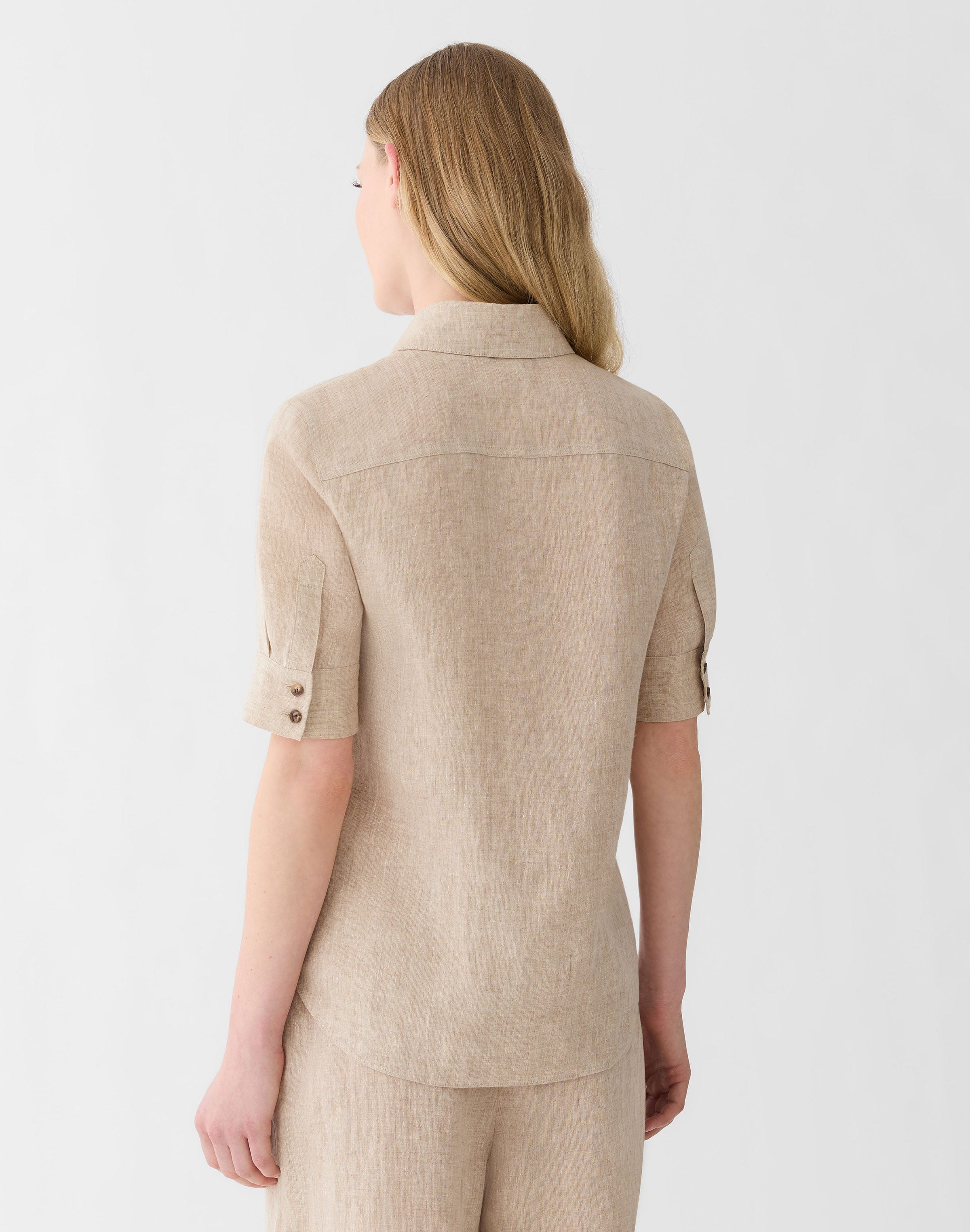 Petite Organic Linen Patch Pocket Shirt