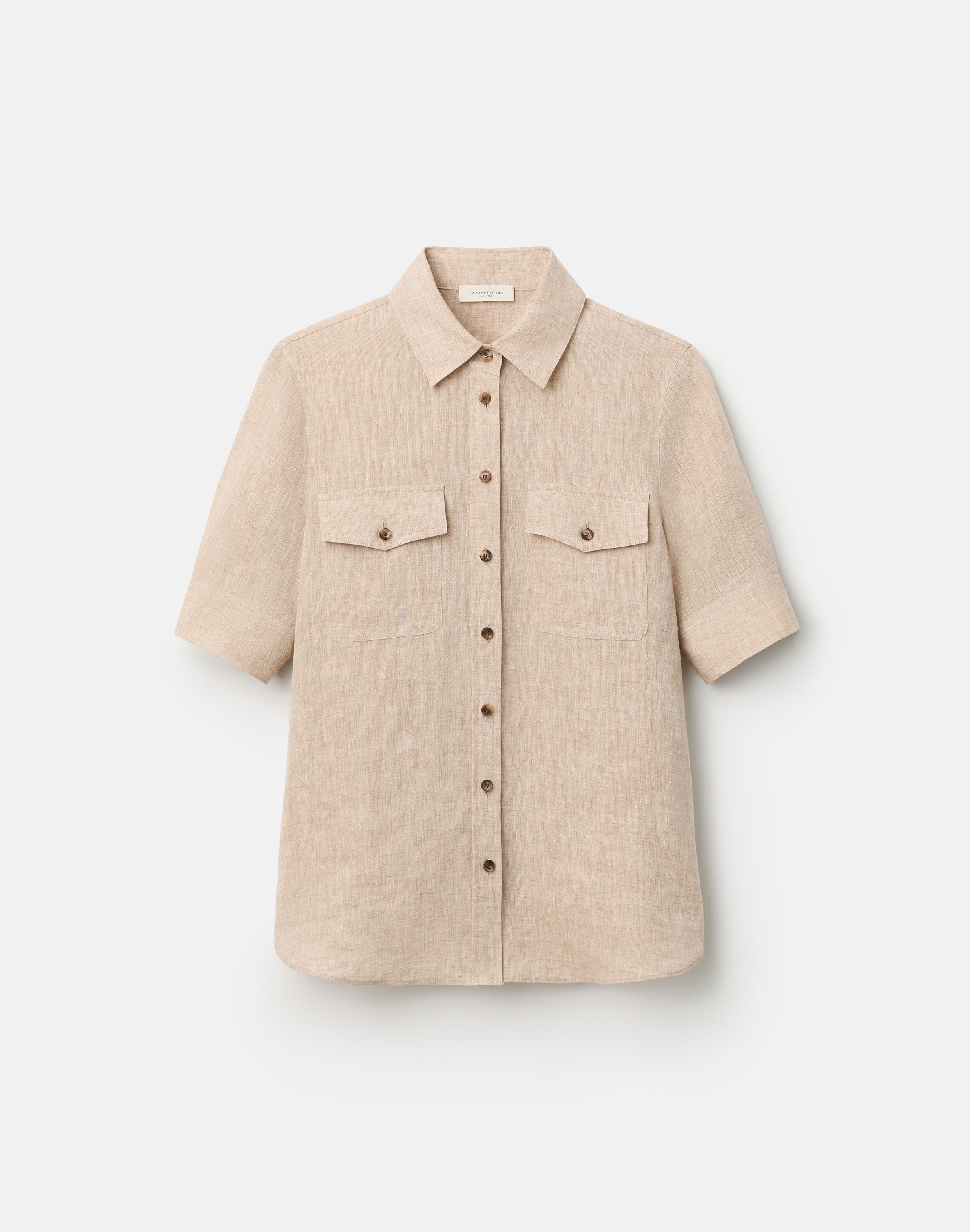 Petite Organic Linen Patch Pocket Shirt