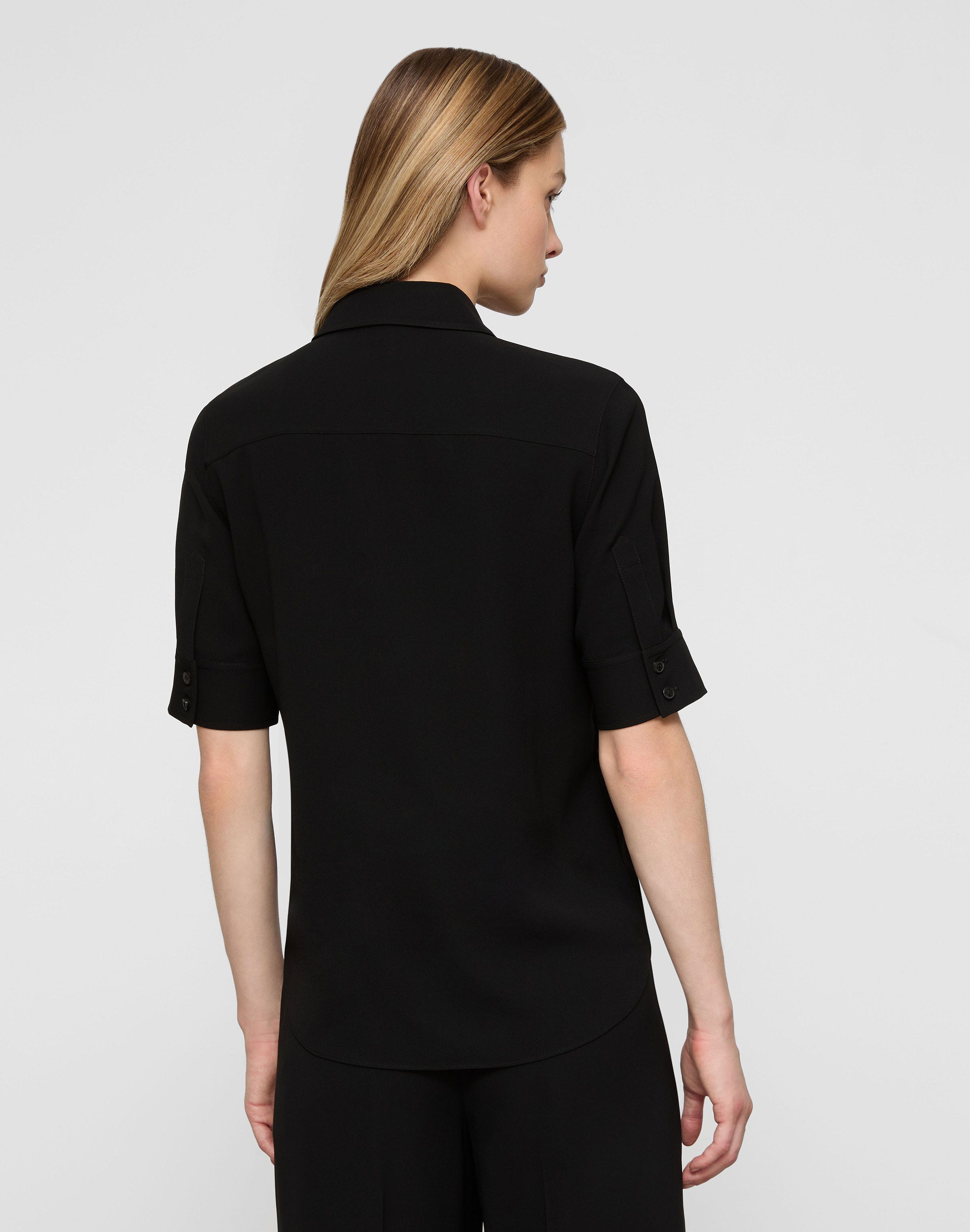 Responsible Finesse Crepe Patch Pocket Blouse