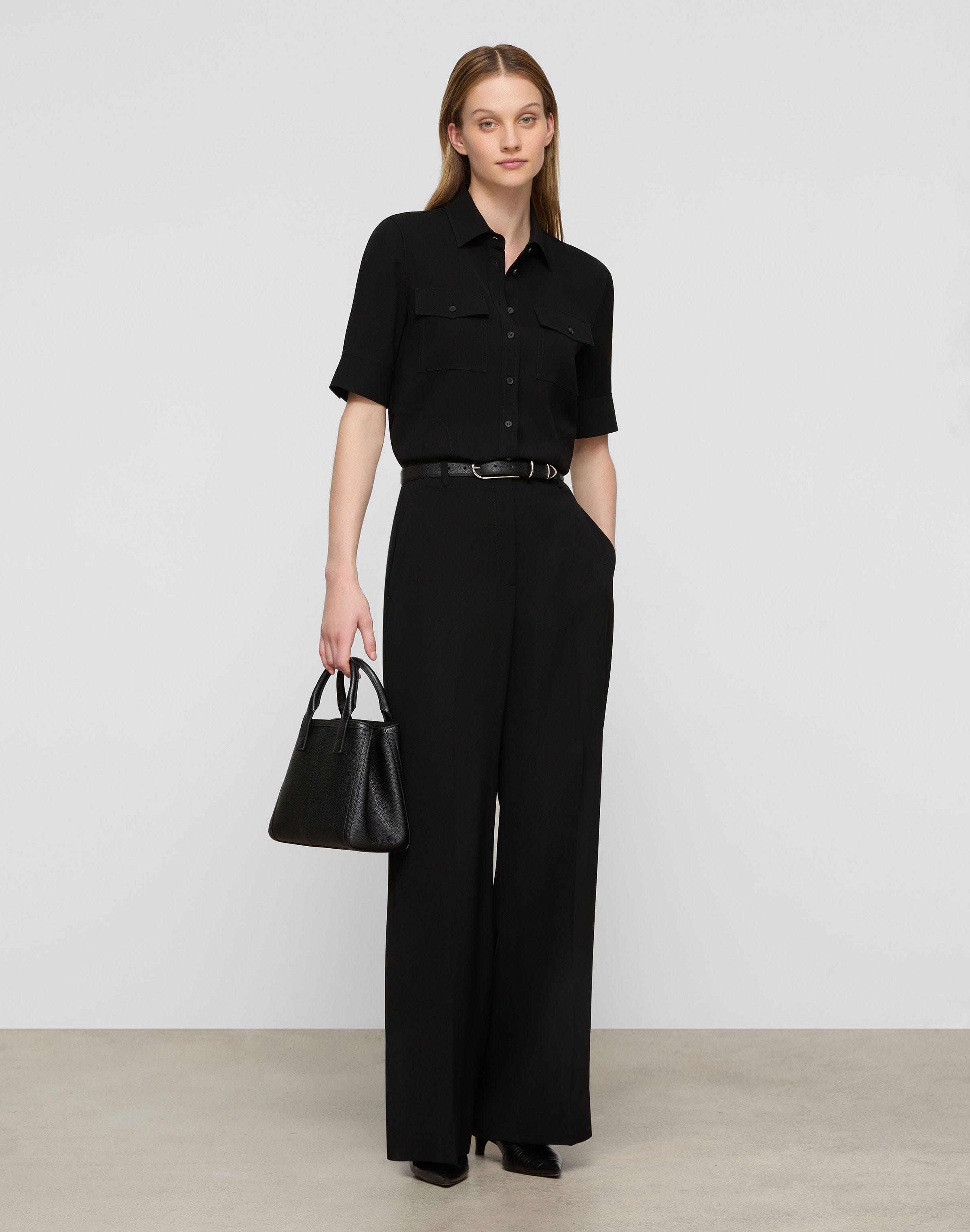 Responsible Finesse Crepe Patch Pocket Blouse