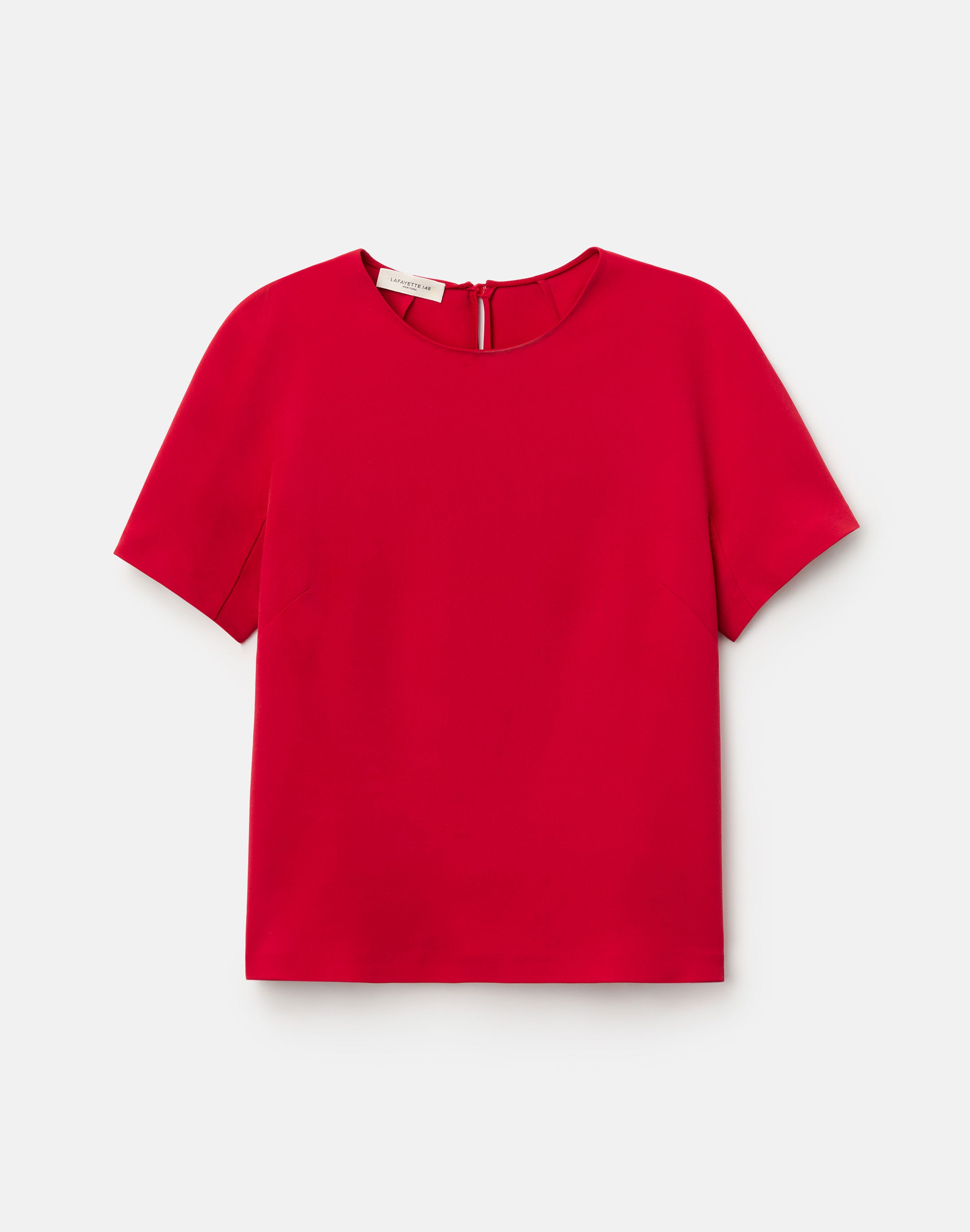 Viscose-Silk Cady Short Sleeve Blouse