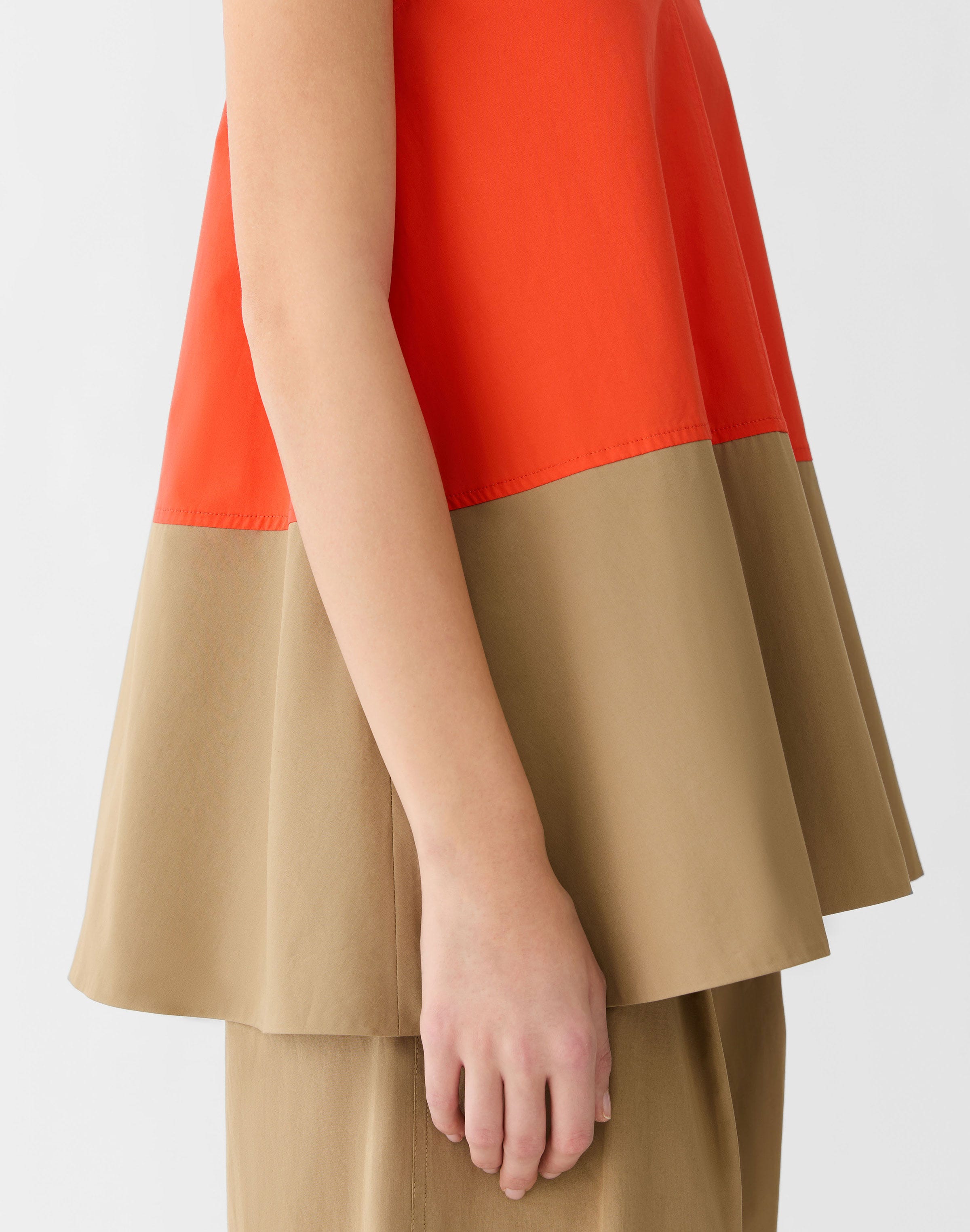 Organic Cotton Poplin Colorblock Swing Tank