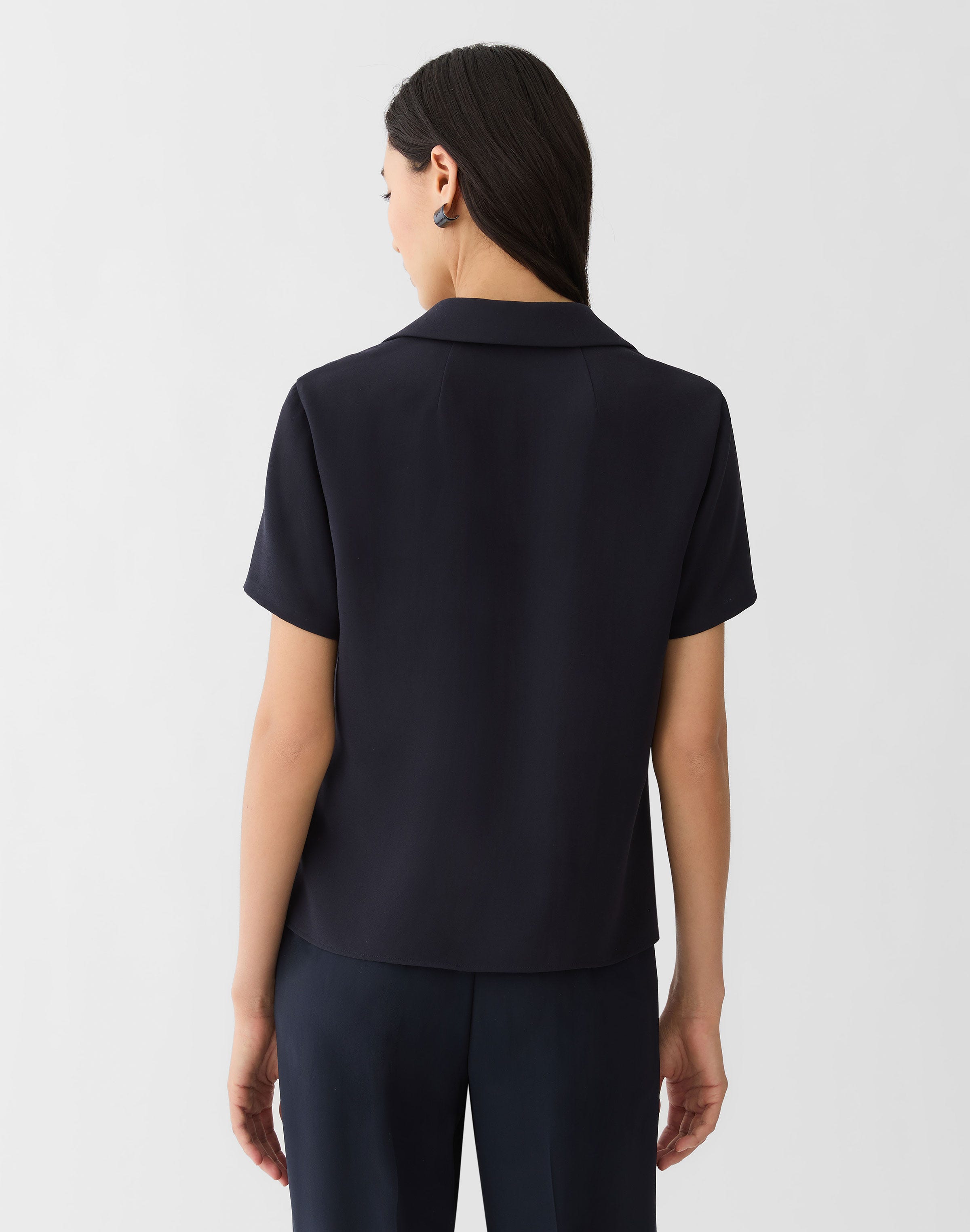 Responsible Finesse Crepe Polo Blouse