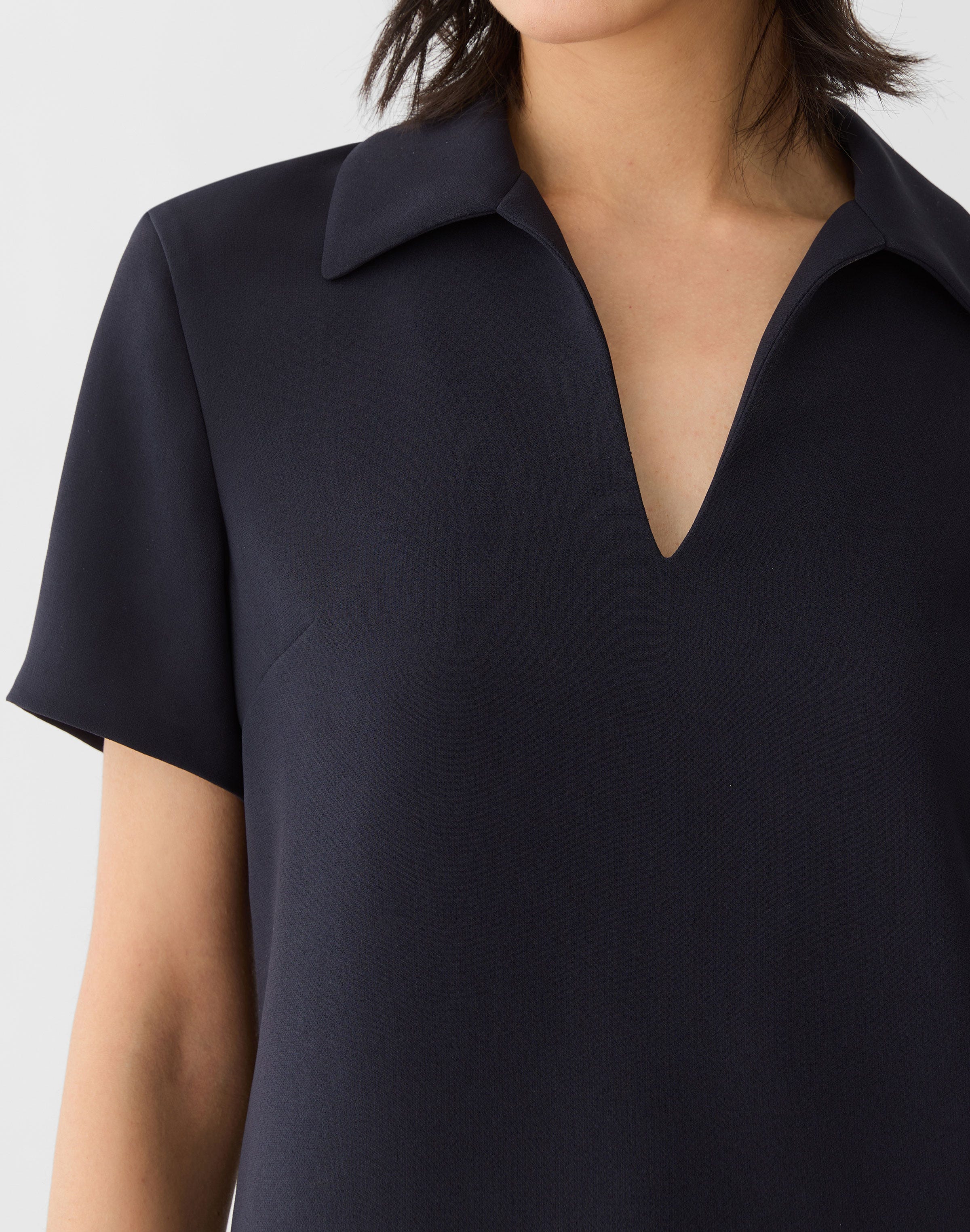 Responsible Finesse Crepe Polo Blouse