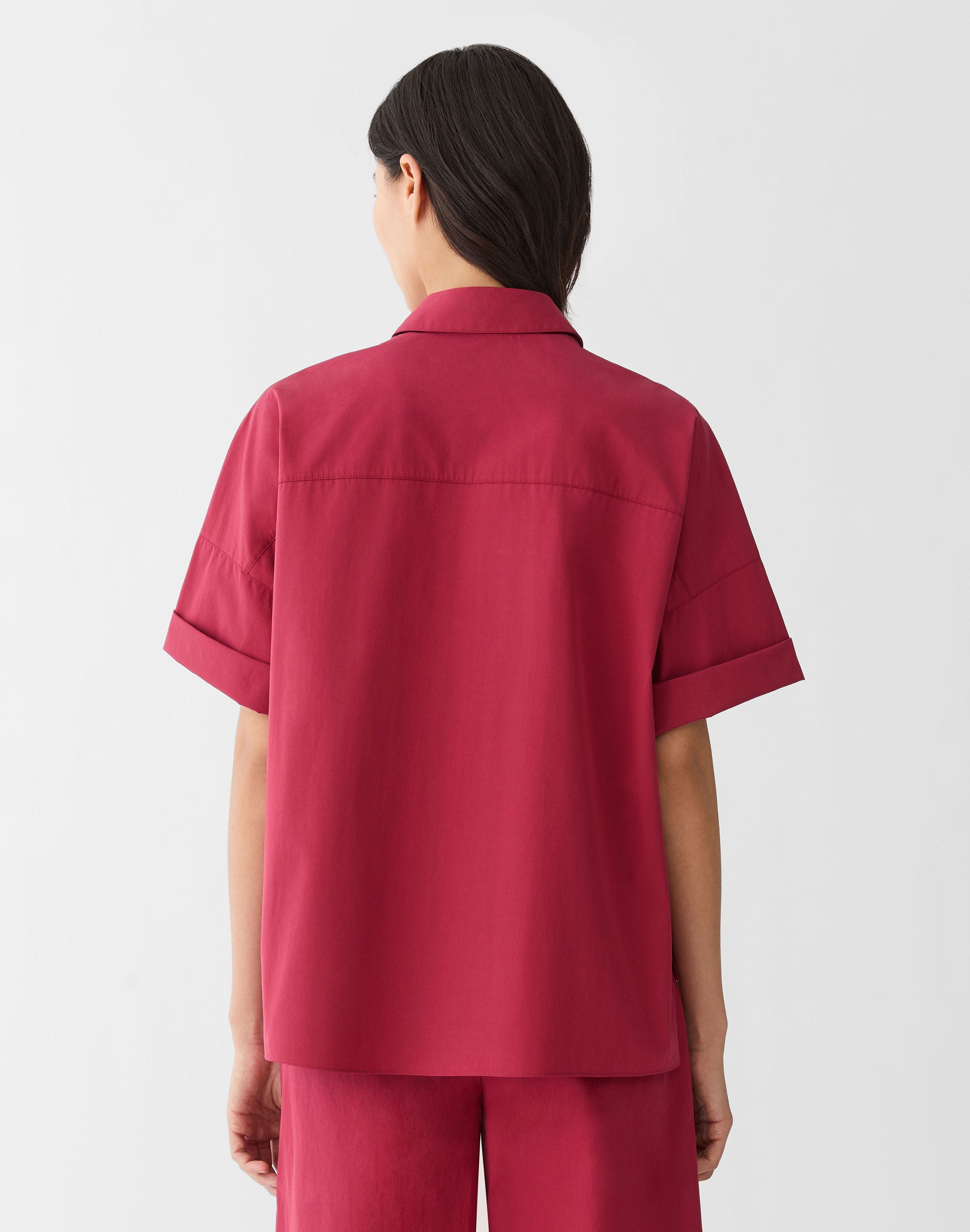 Plus-Size Organic Cotton Poplin Patch Pocket Shirt