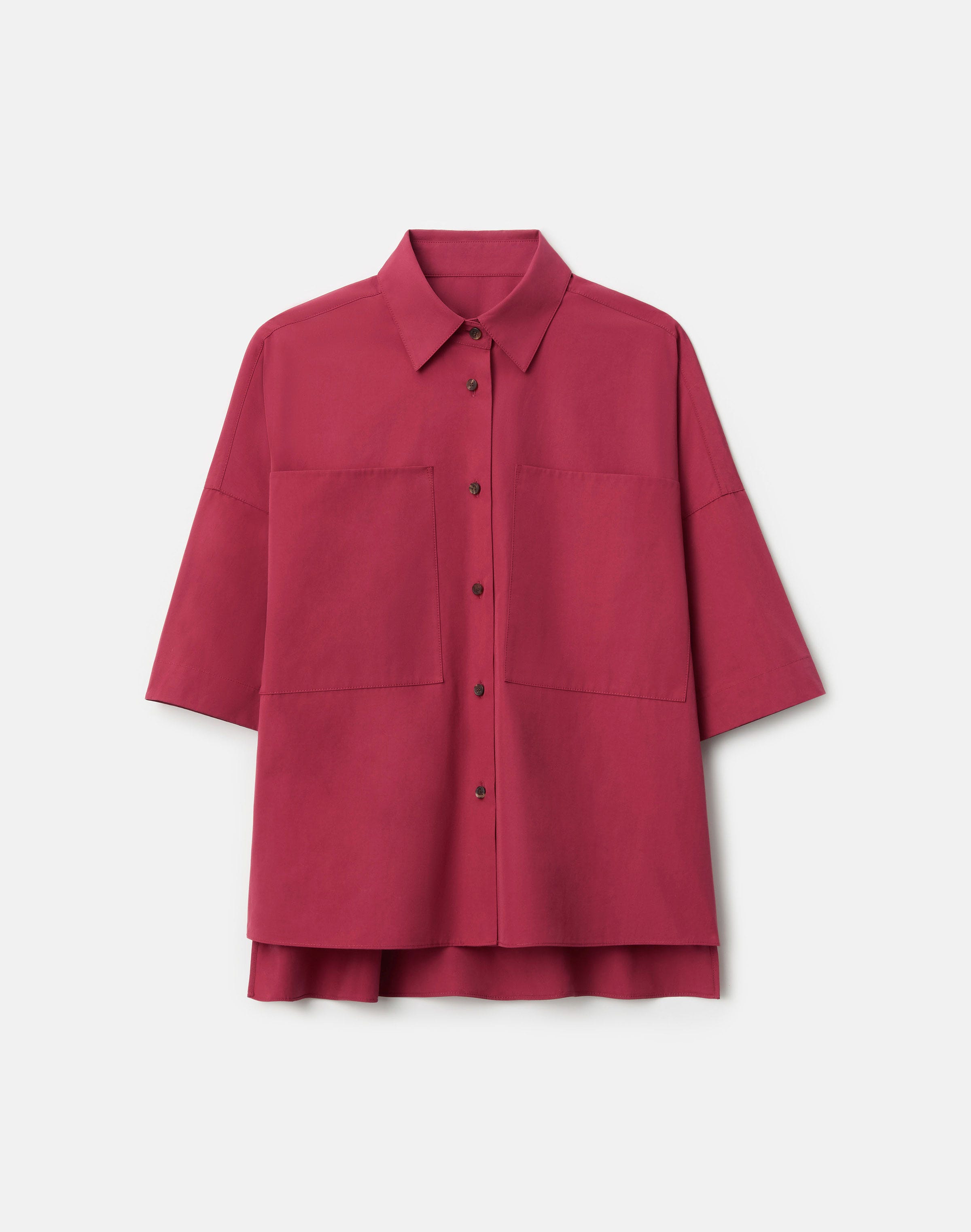 Plus-Size Organic Cotton Poplin Patch Pocket Shirt
