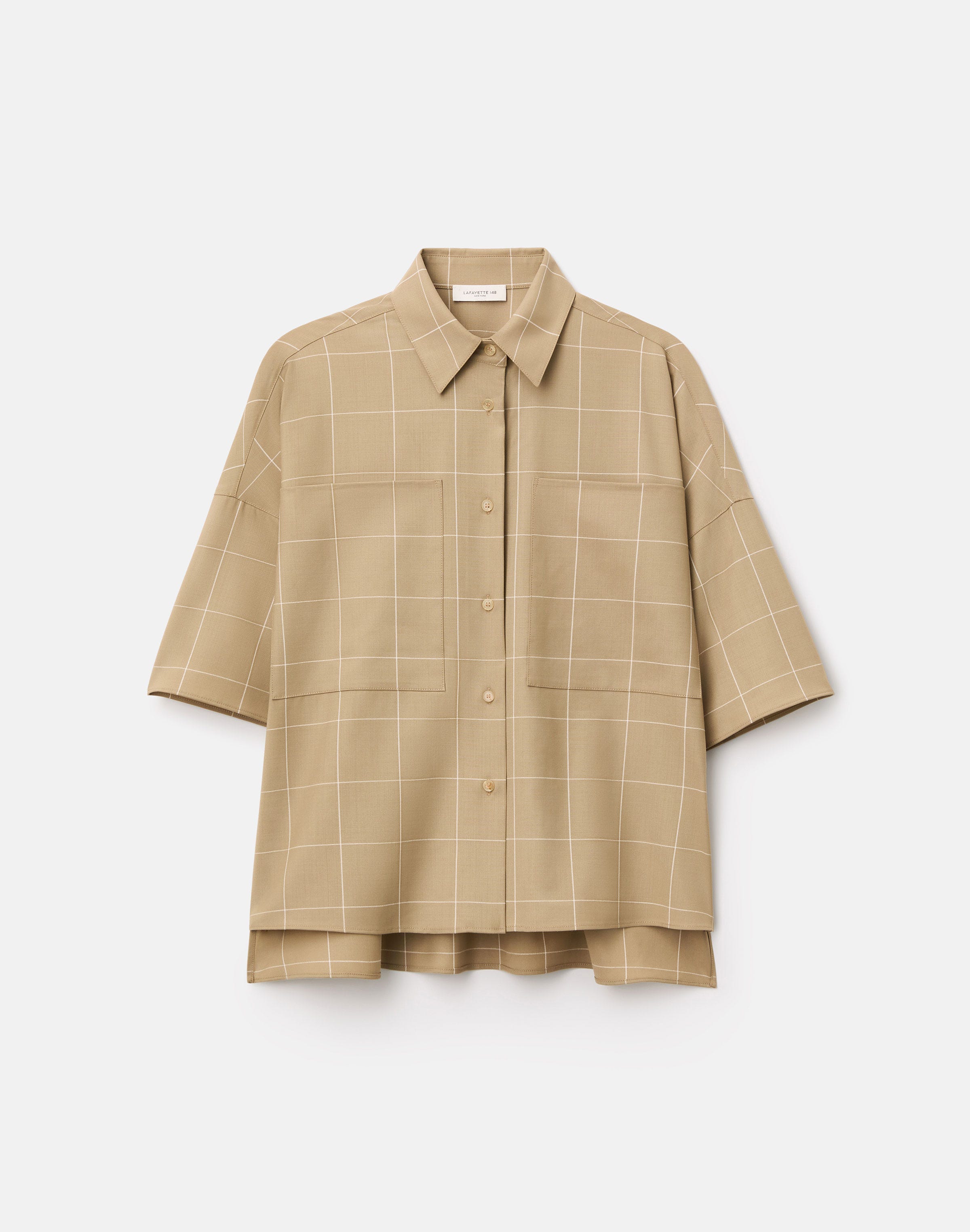 Garden Grid Tropical Wool Patch Pocket Shirt