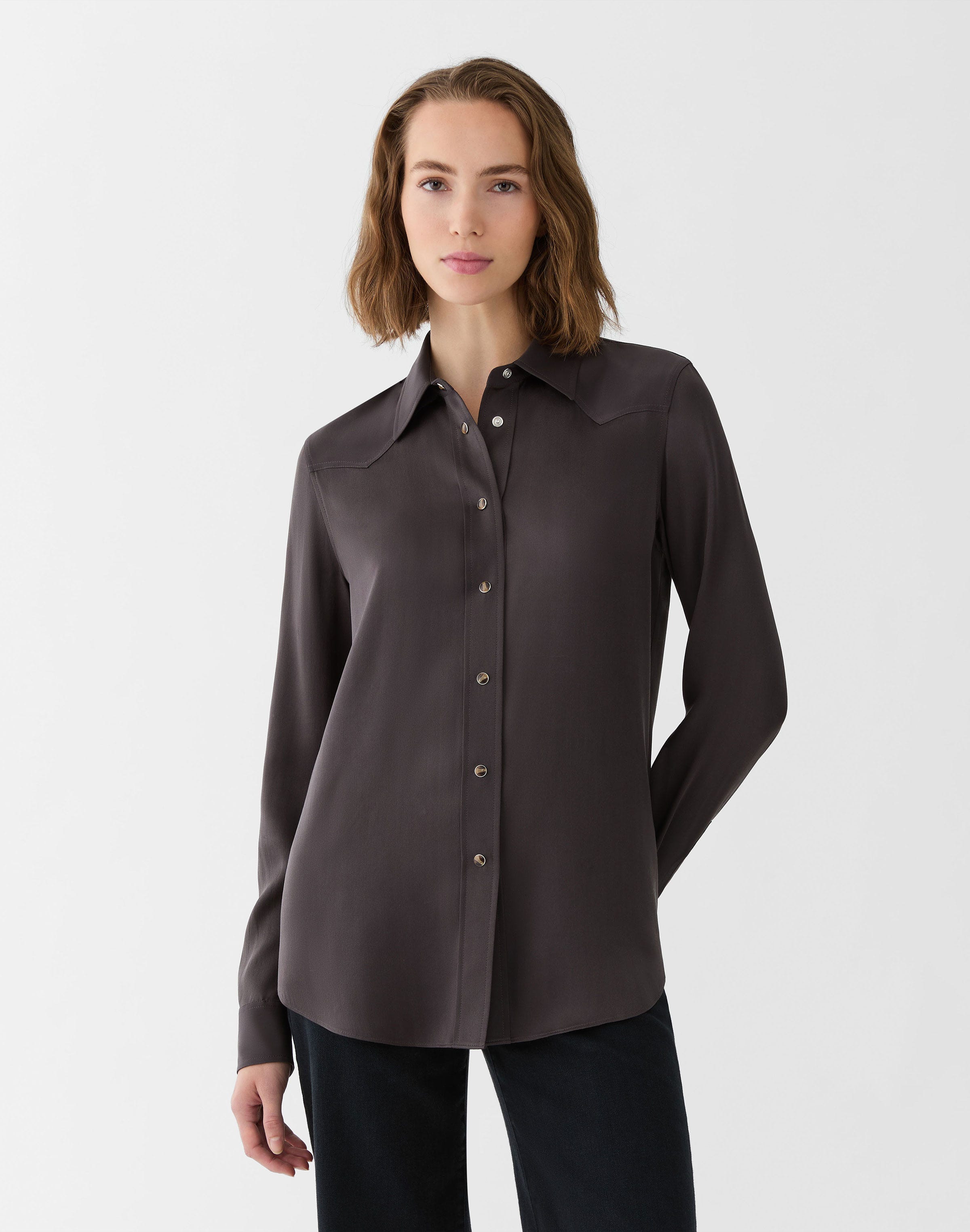 Silk Charmeuse Western Blouse